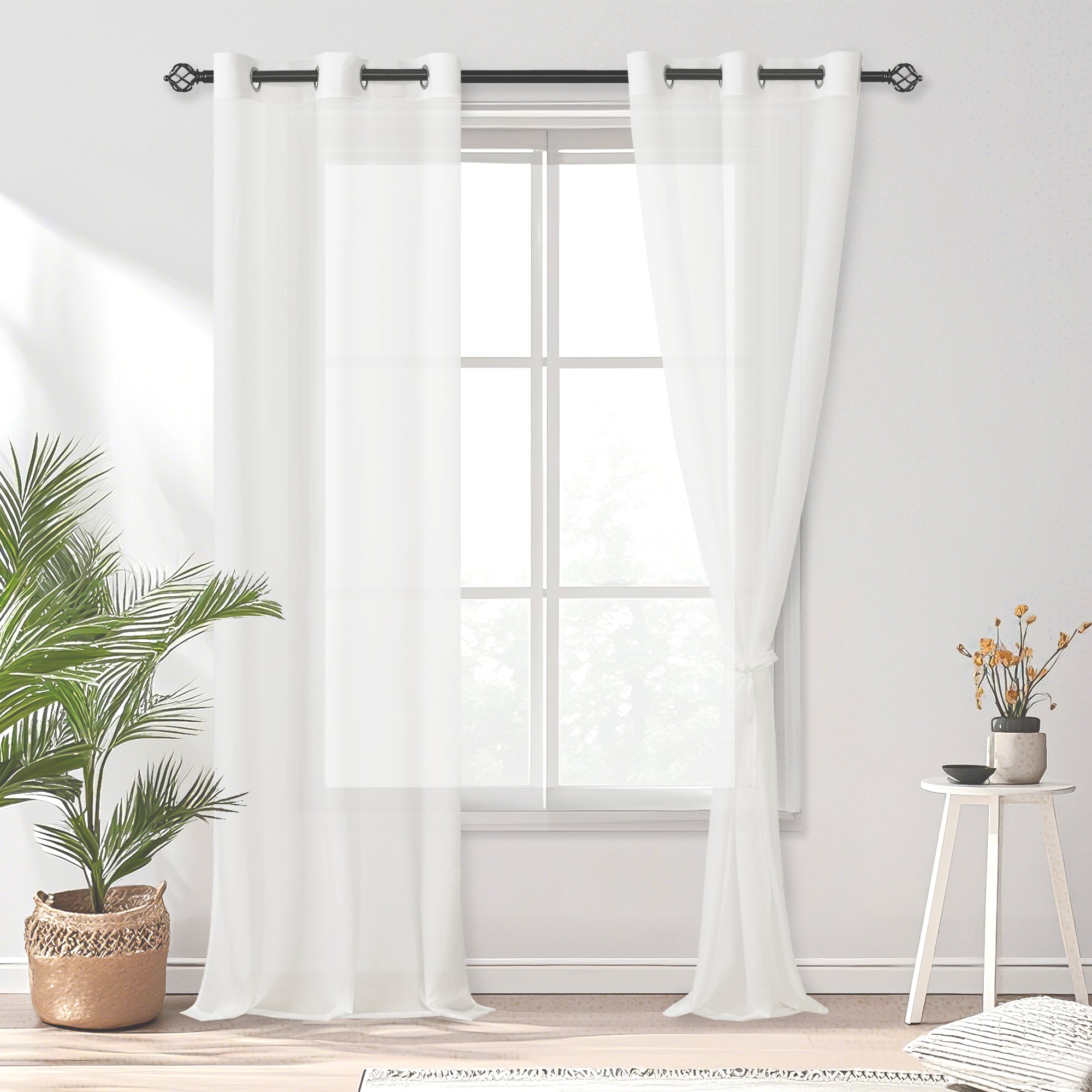 Custom Privacy Pet Chiffon Sheer Curtains