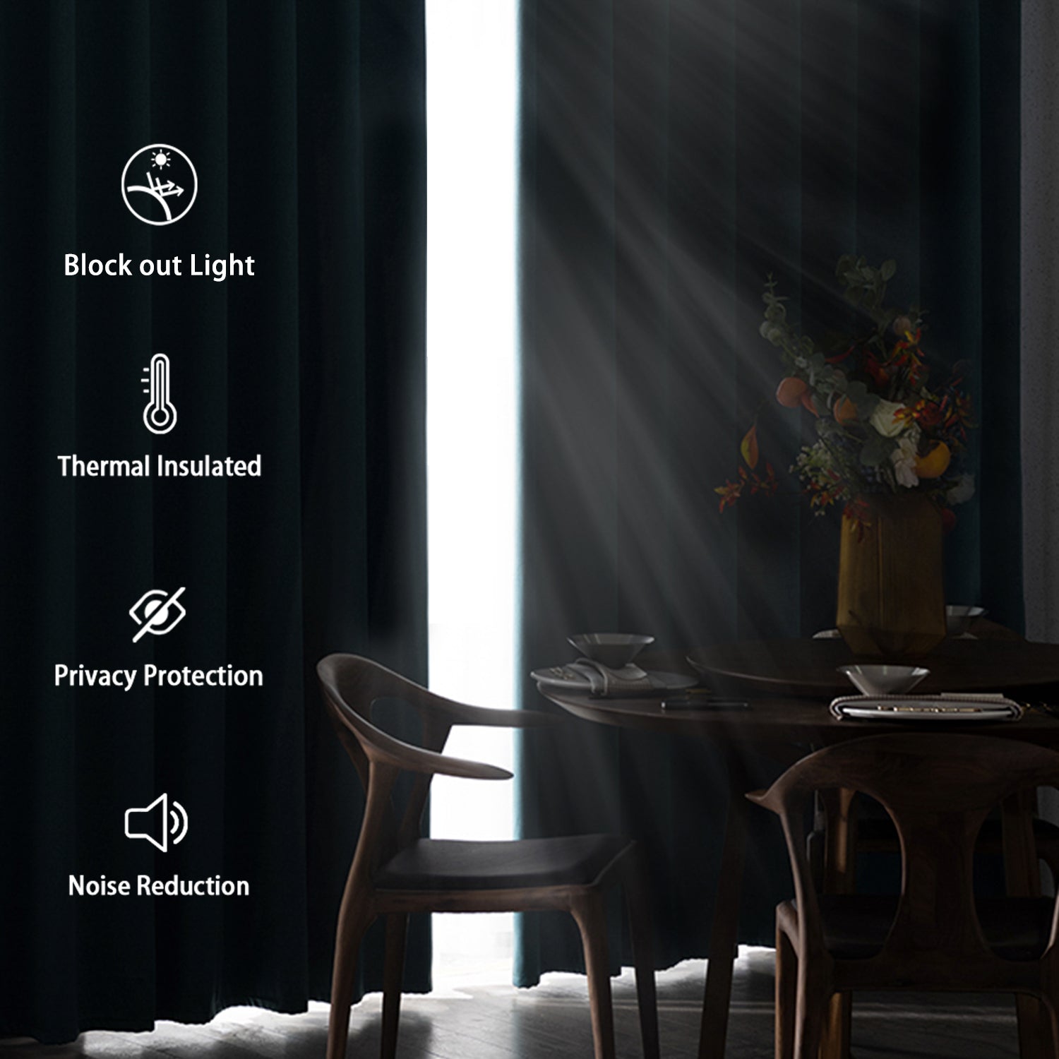 Custom Curtains: 100% Blackout Curtains, Set of 2 Panels