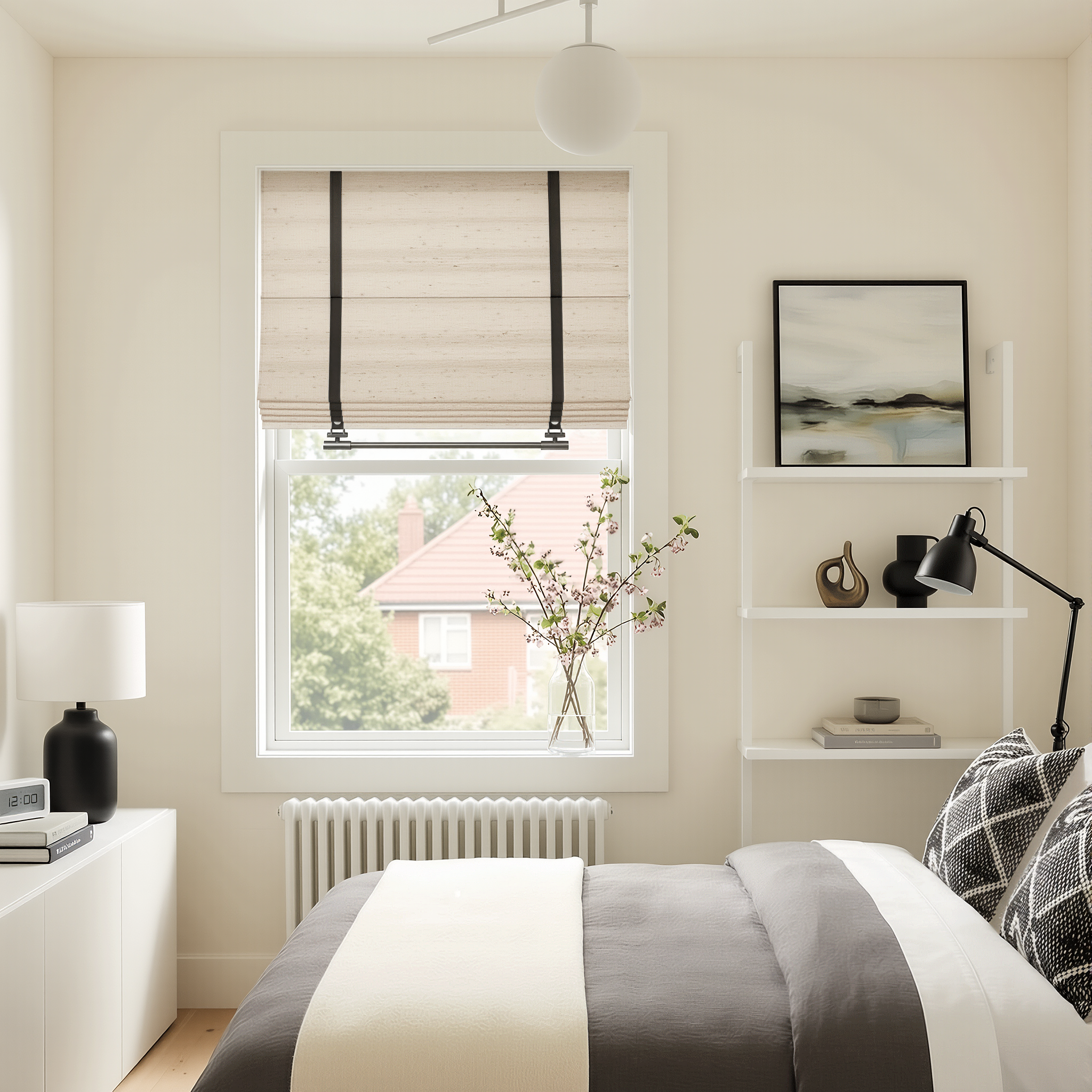 Beatrice Custom Linen Roman Shades