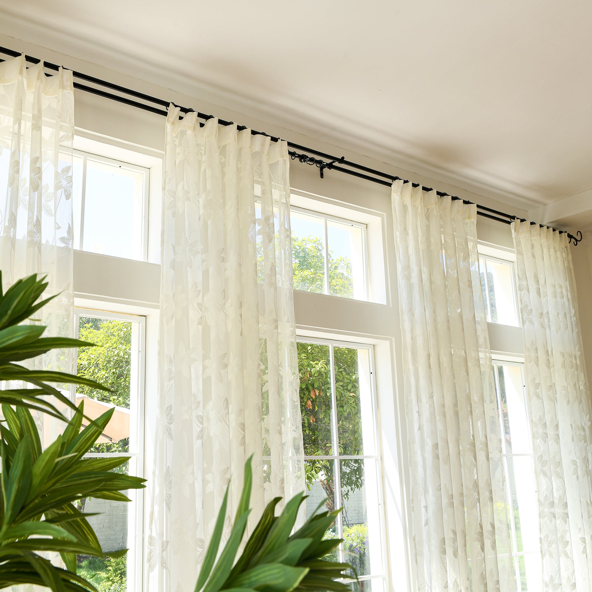 Custom Curtains: Semi-Sheer Lace Voile Curtains, Set of 2 Panels