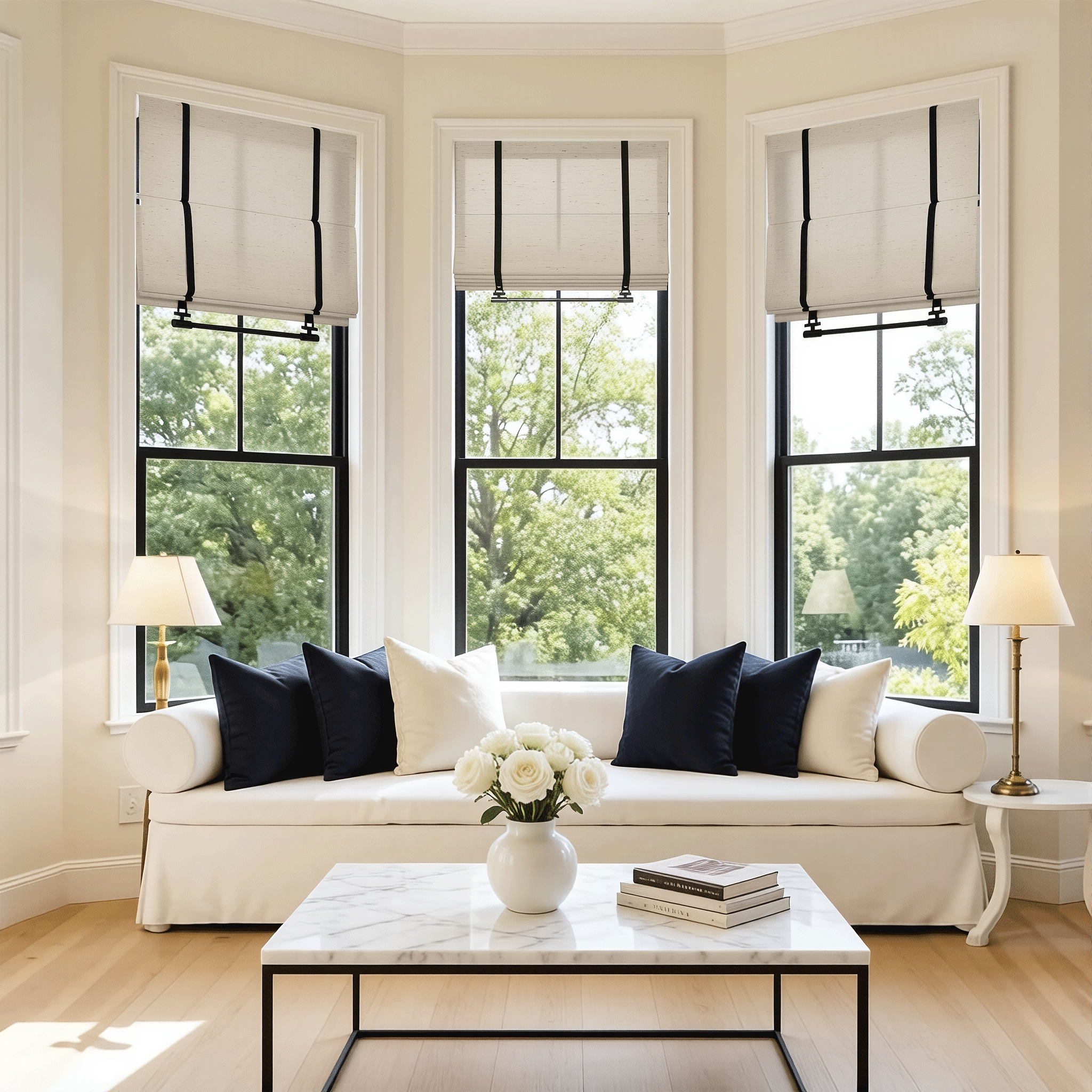 Florence Custom Linen Roman Shades