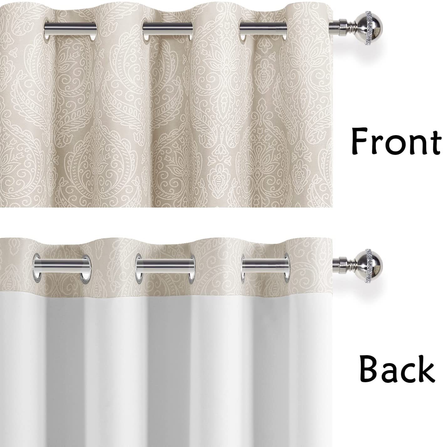 DWCN Ombre Blackout Curtains, Set of 2 Panels