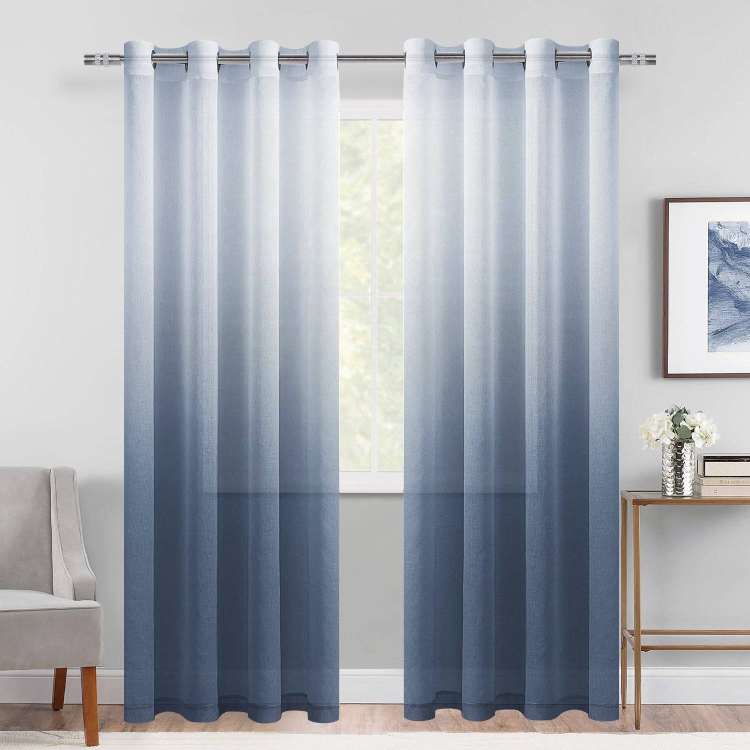 DWCN Faux Linen Ombre Sheer Curtains - DWCN Official