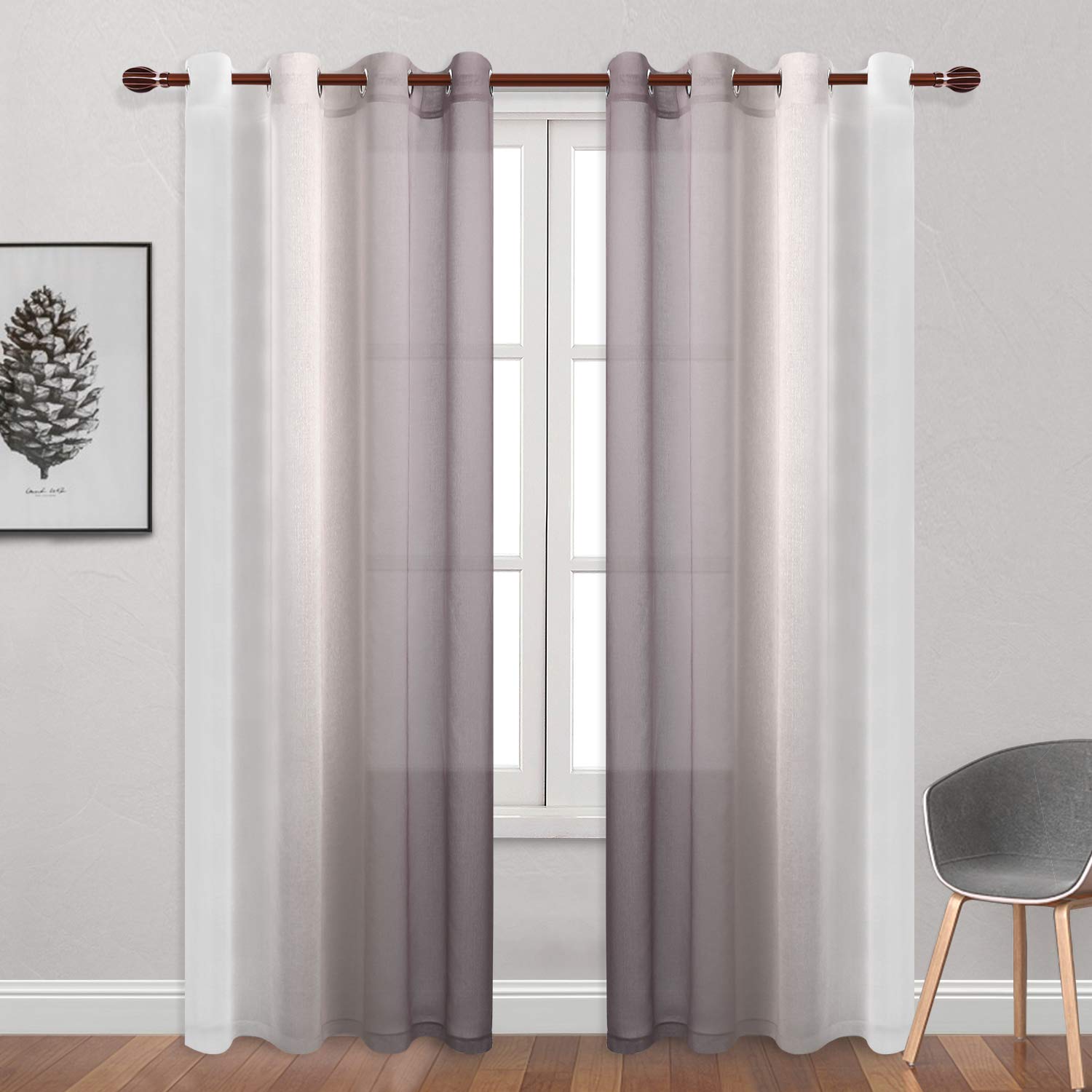 Custom Curtains: Ombre Sheer Curtains, Set of 2 Panels