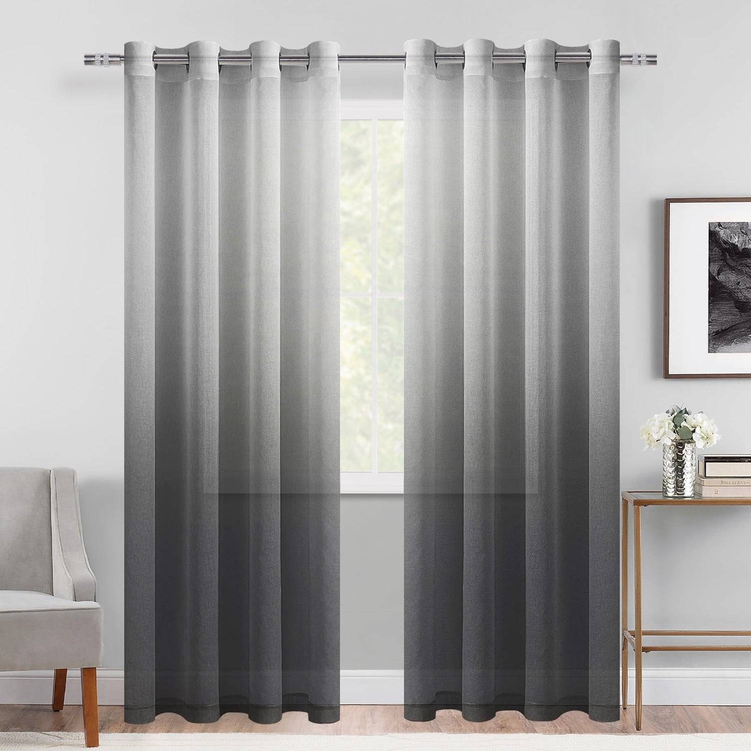 DWCN Faux Linen Ombre Sheer Curtains - DWCN Official