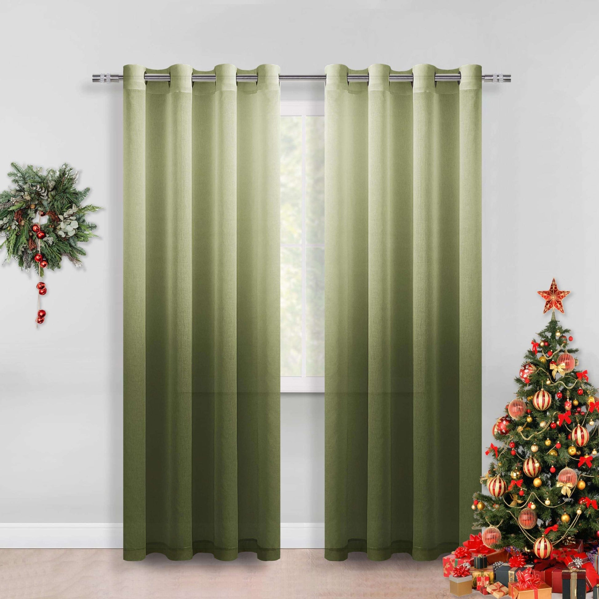 DWCN Faux Linen Ombre Sheer Curtains - DWCN Official