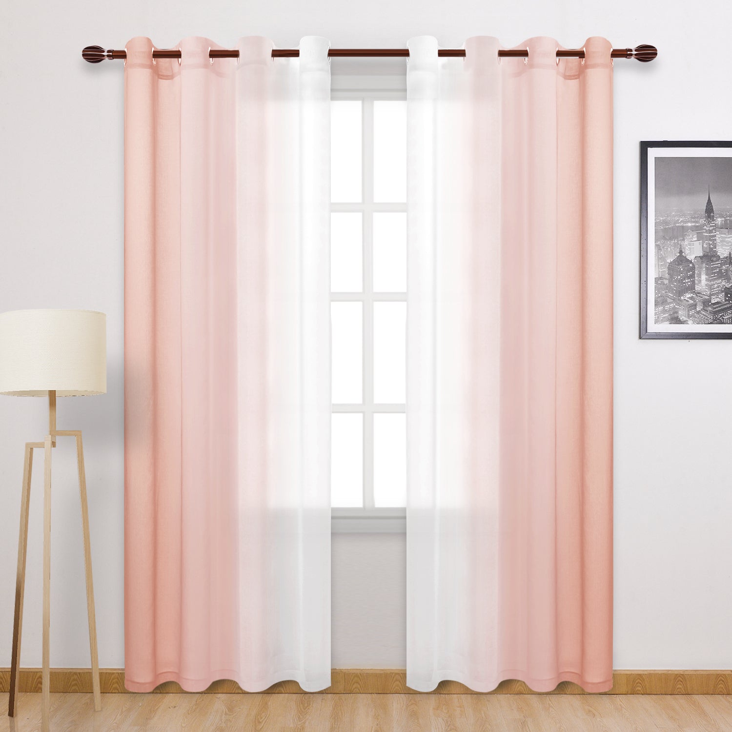 Custom Curtains: Ombre Sheer Curtains, Set of 2 Panels