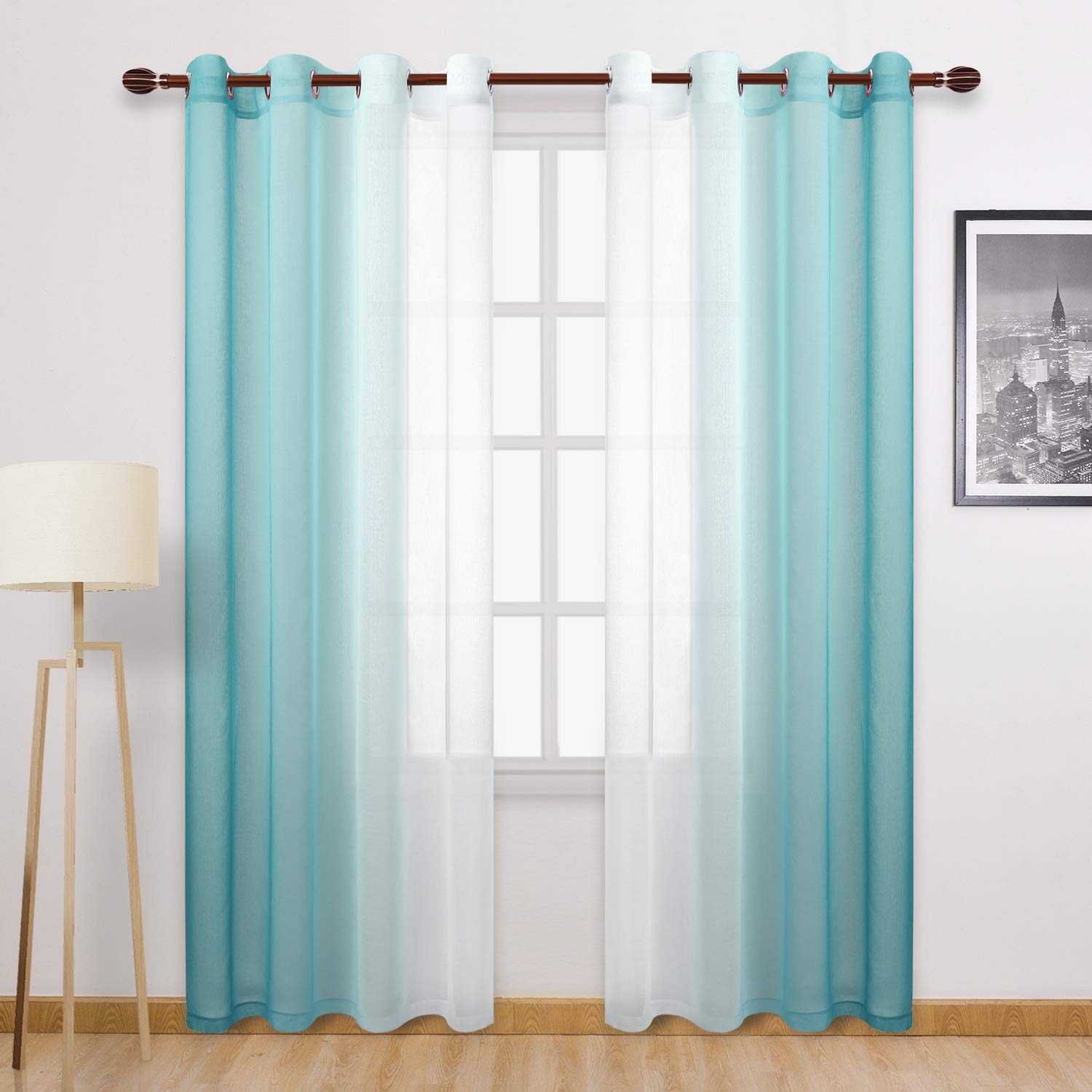 Custom Curtains: Ombre Sheer Curtains, Set of 2 Panels