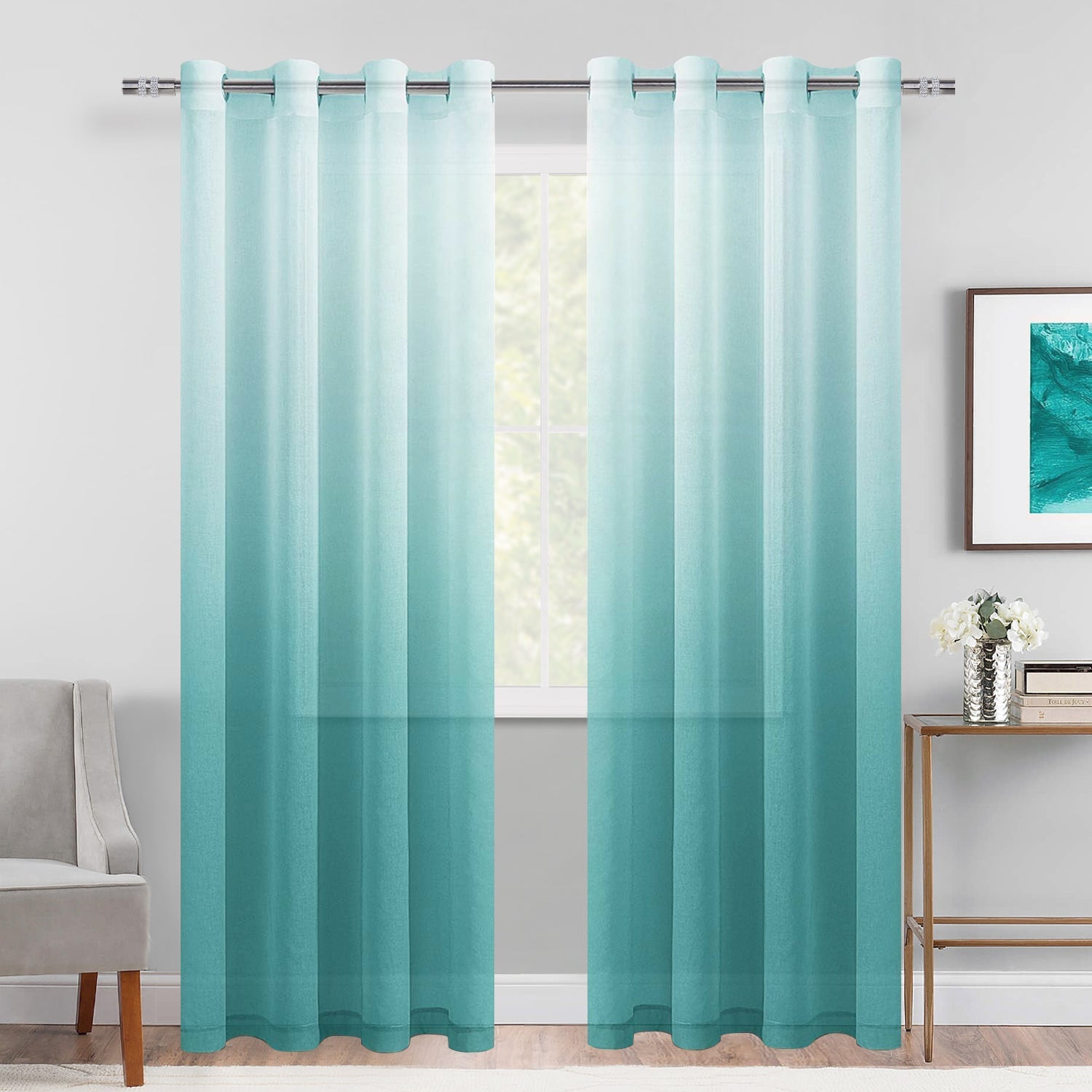 DWCN Faux Linen Ombre Sheer Curtains - DWCN Official
