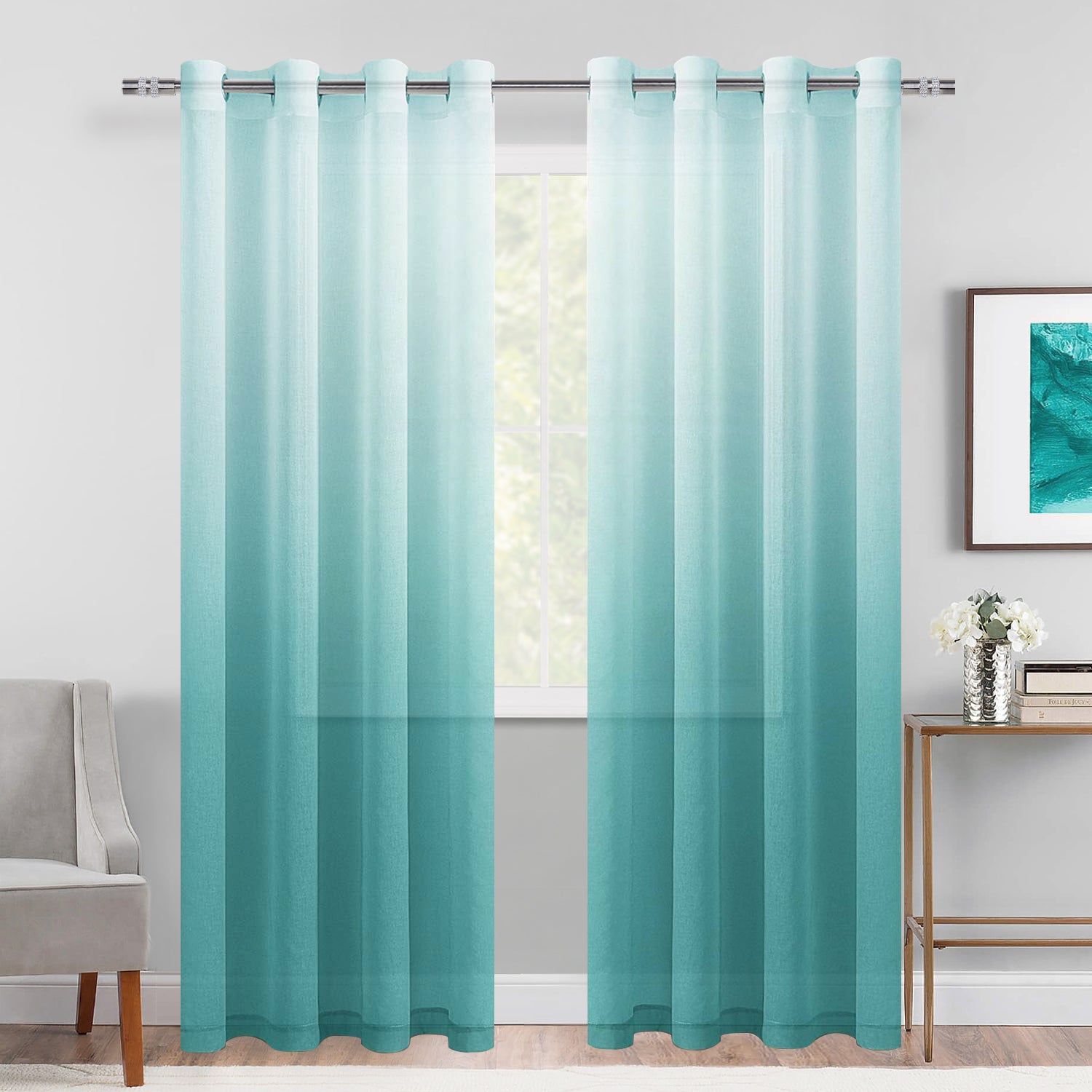 DWCN Faux Linen Ombre Sheer Curtains - DWCN Official