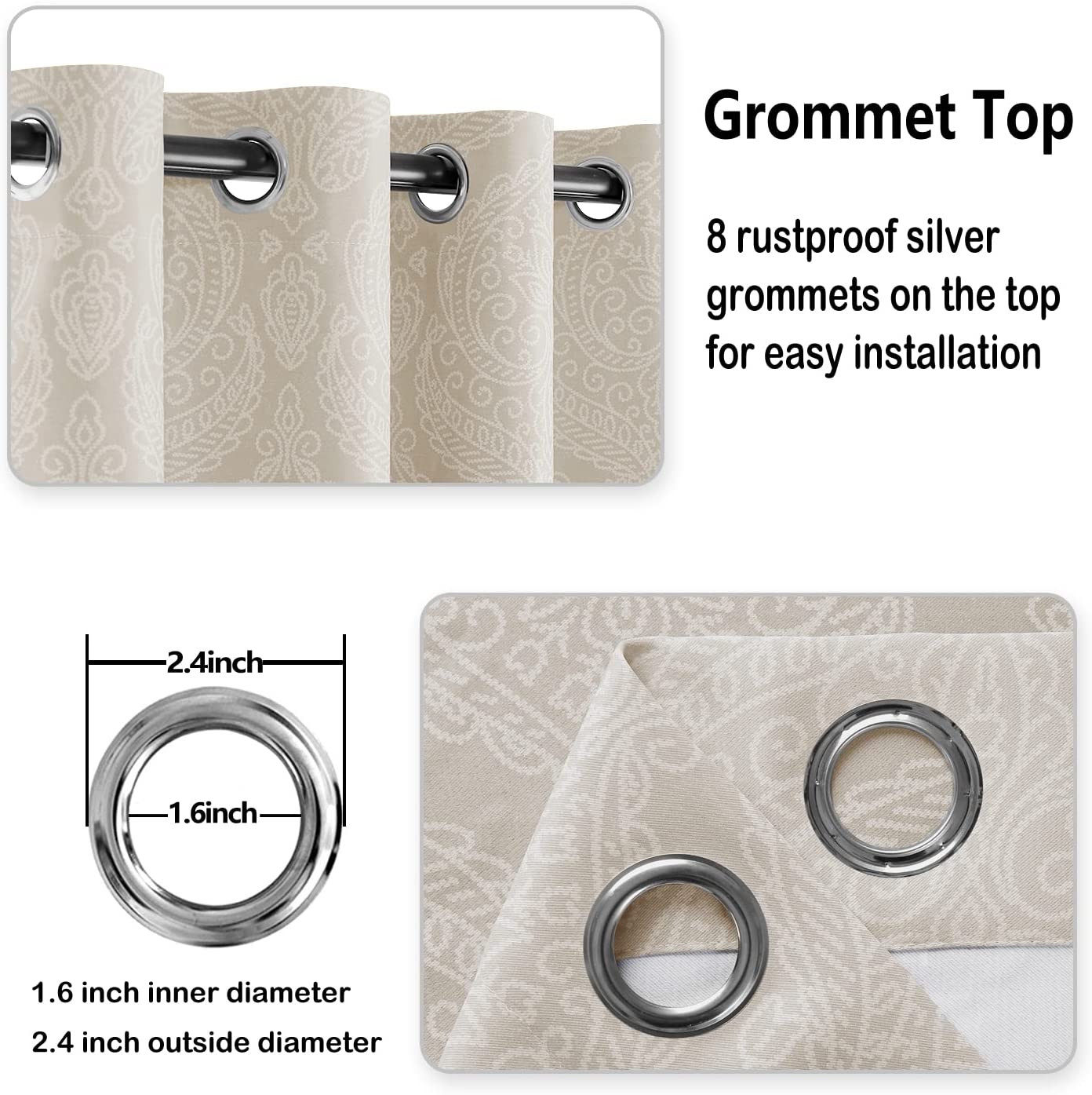 DWCN Ombre Blackout Curtains, Set of 2 Panels