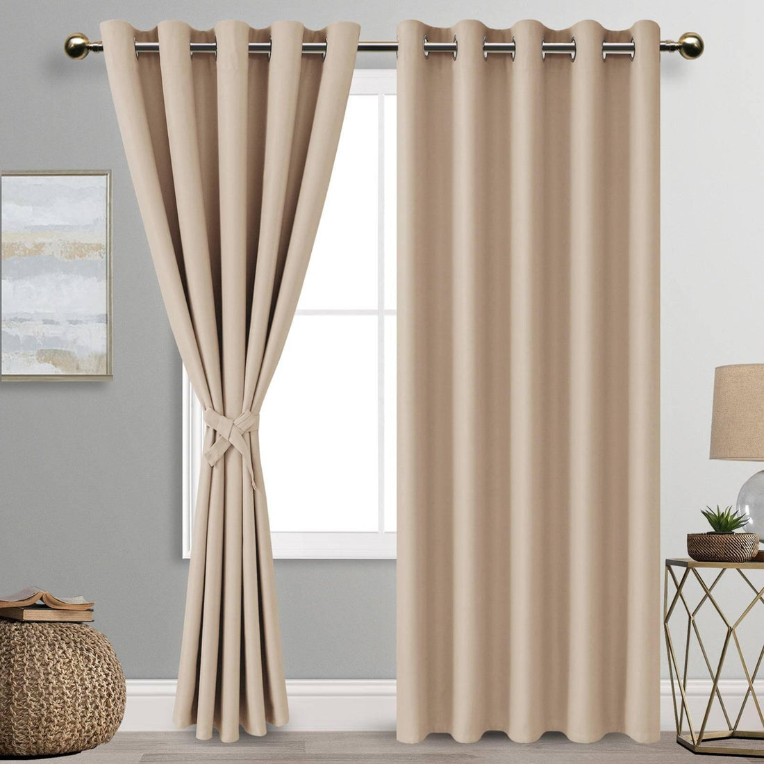 DWCN Grommet Blackout Curtains with Tiebacks - DWCN Official