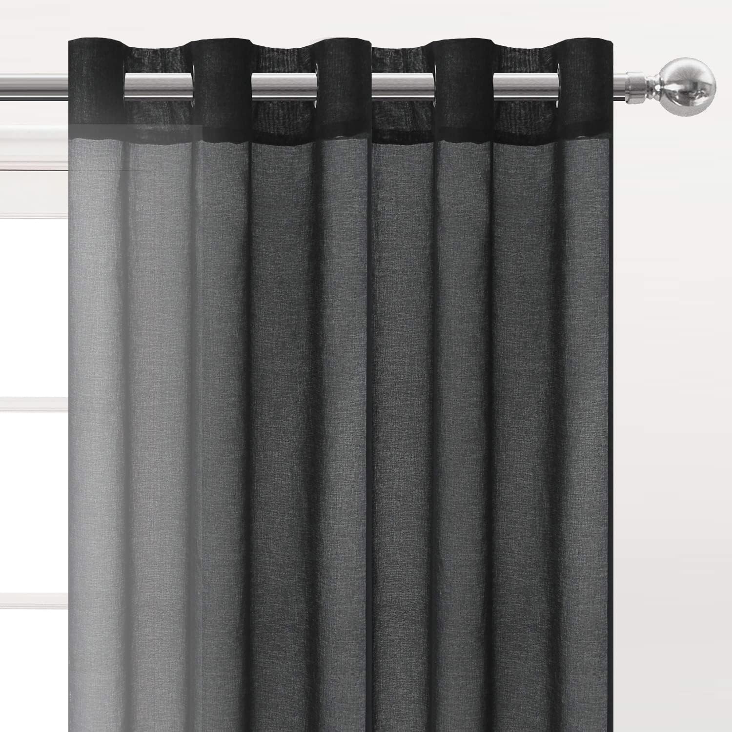 DWCN Faux Linen Sheer Curtains - DWCN Official