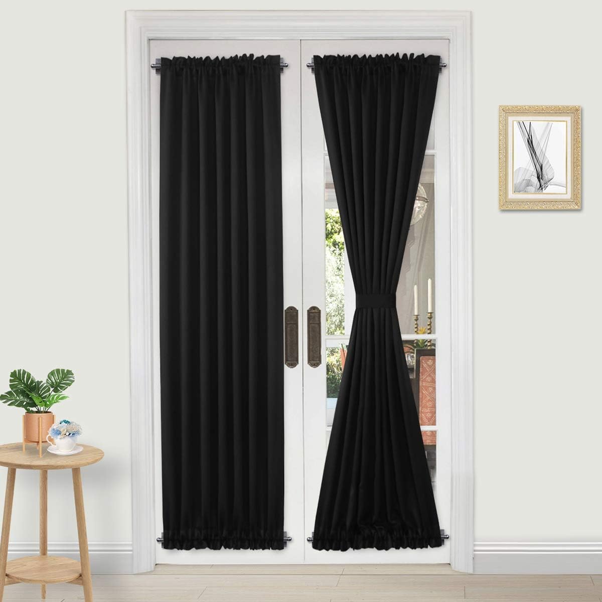 Custom Curtains: French Blackout Door Curtains, 1 Curtain Panel