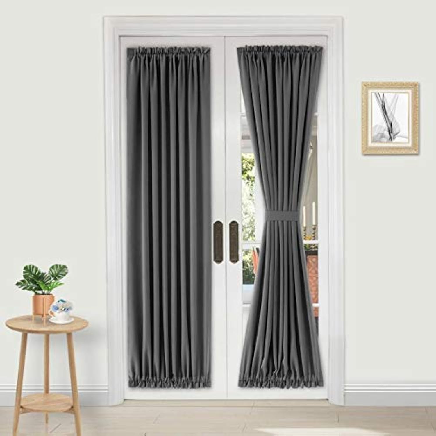 Custom Curtains: French Blackout Door Curtains, 1 Curtain Panel