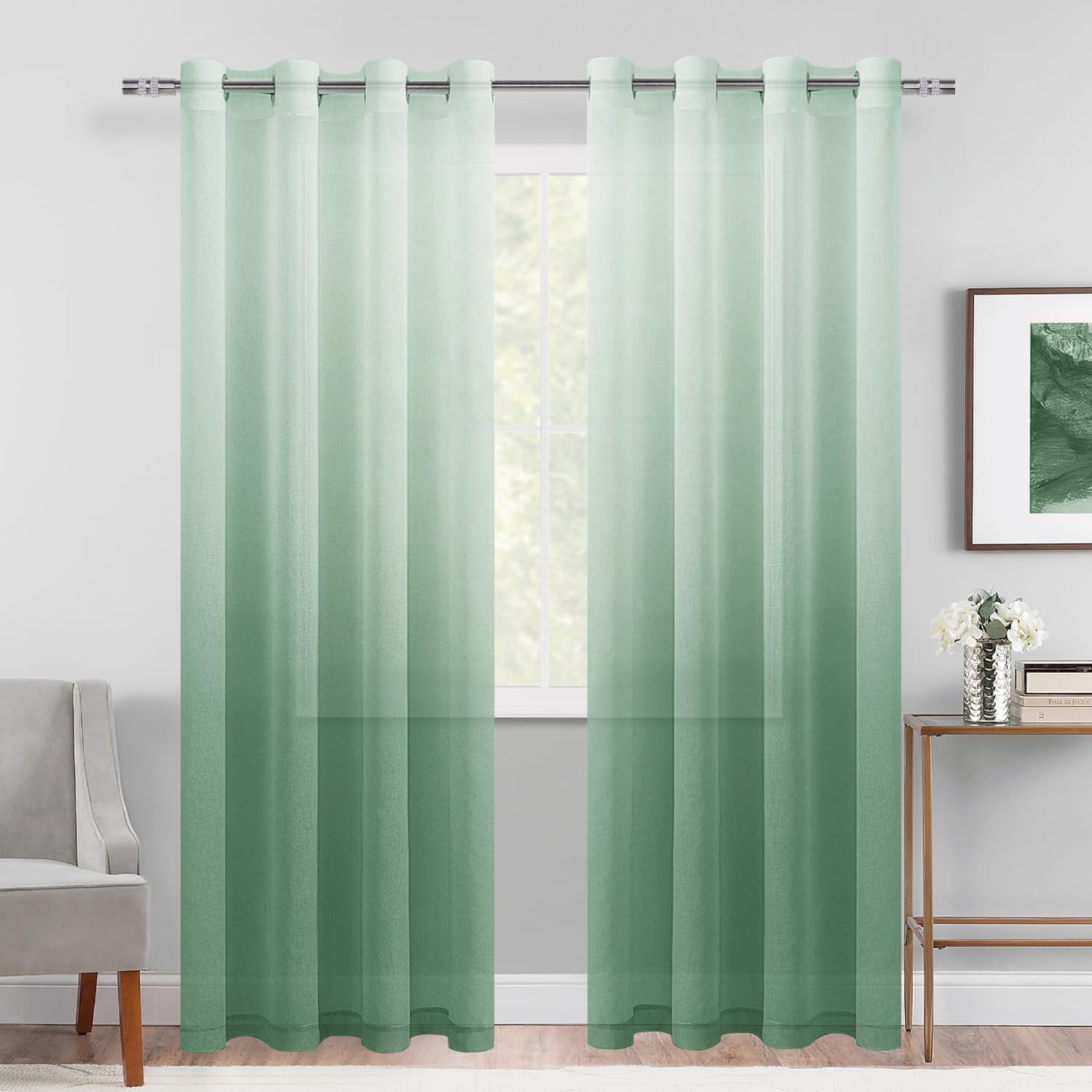 Custom Curtains: Vertical Ombre Sheer Curtain, Set of 2 Panels