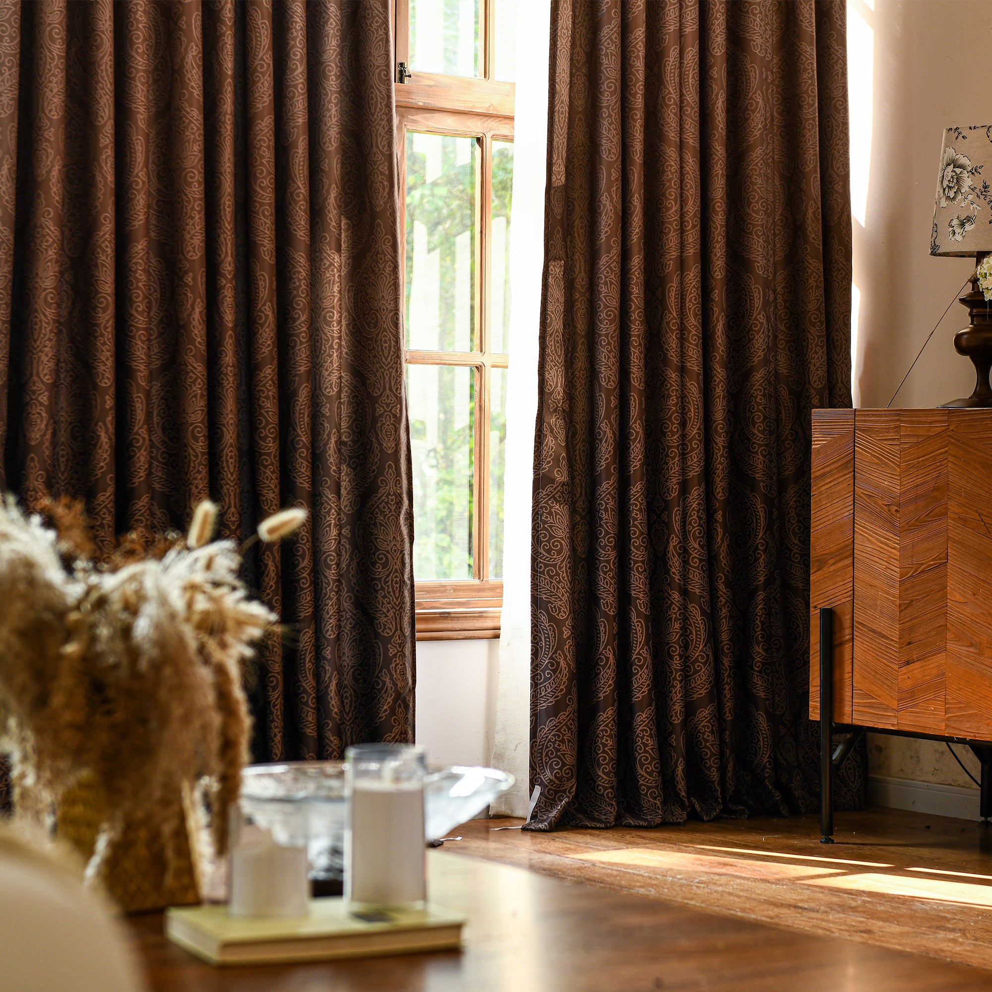 Custom Luxury Silk-Fiber Ombre Blackout Curtains