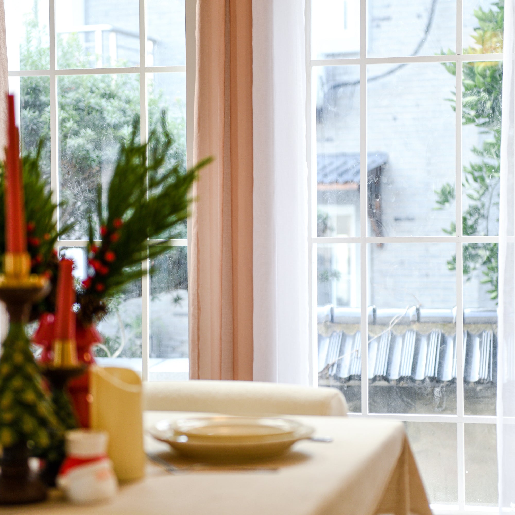 Custom Linen Texture Ombre Sheer Curtains