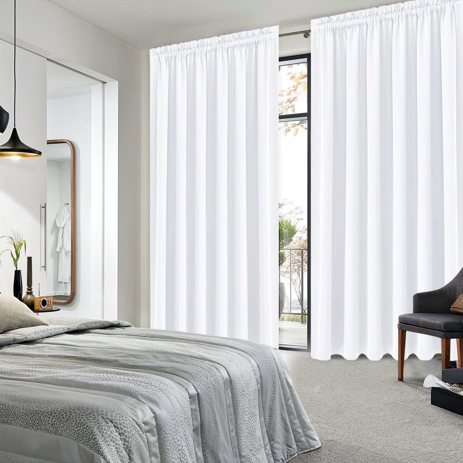 DWCN Rod Pocket Blackout Curtains, Set of 2 Panels
