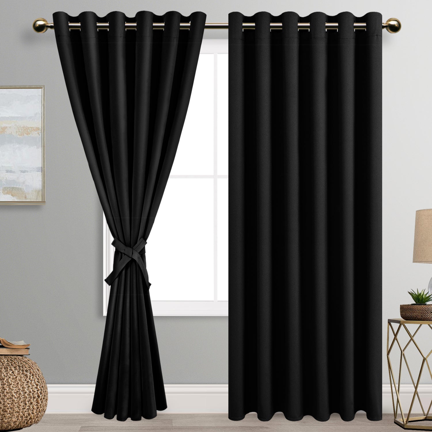 Custom Curtains: 100% Blackout Curtains, Set of 2 Panels