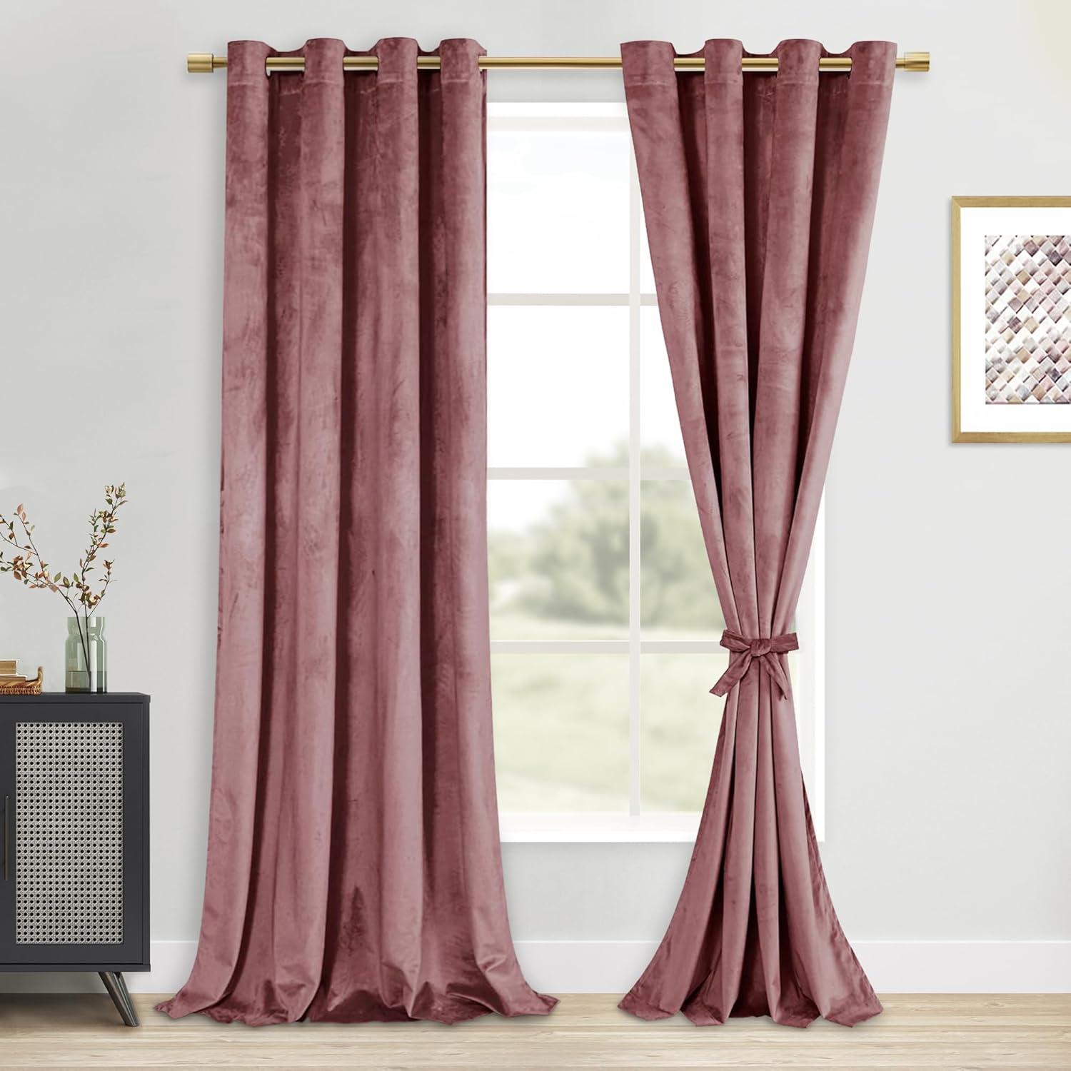 Custom Curtains: Velvet Blackout Curtains, Set of 2 Panels