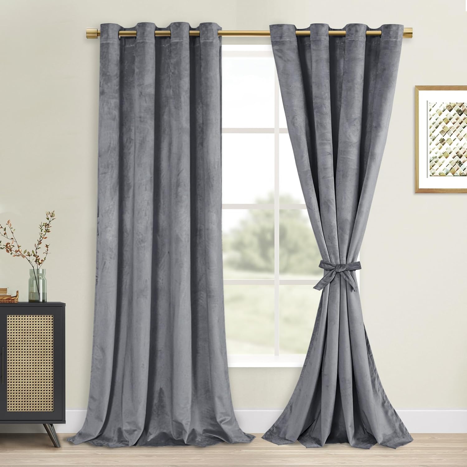 Custom Curtains: Velvet Blackout Curtains, Set of 2 Panels