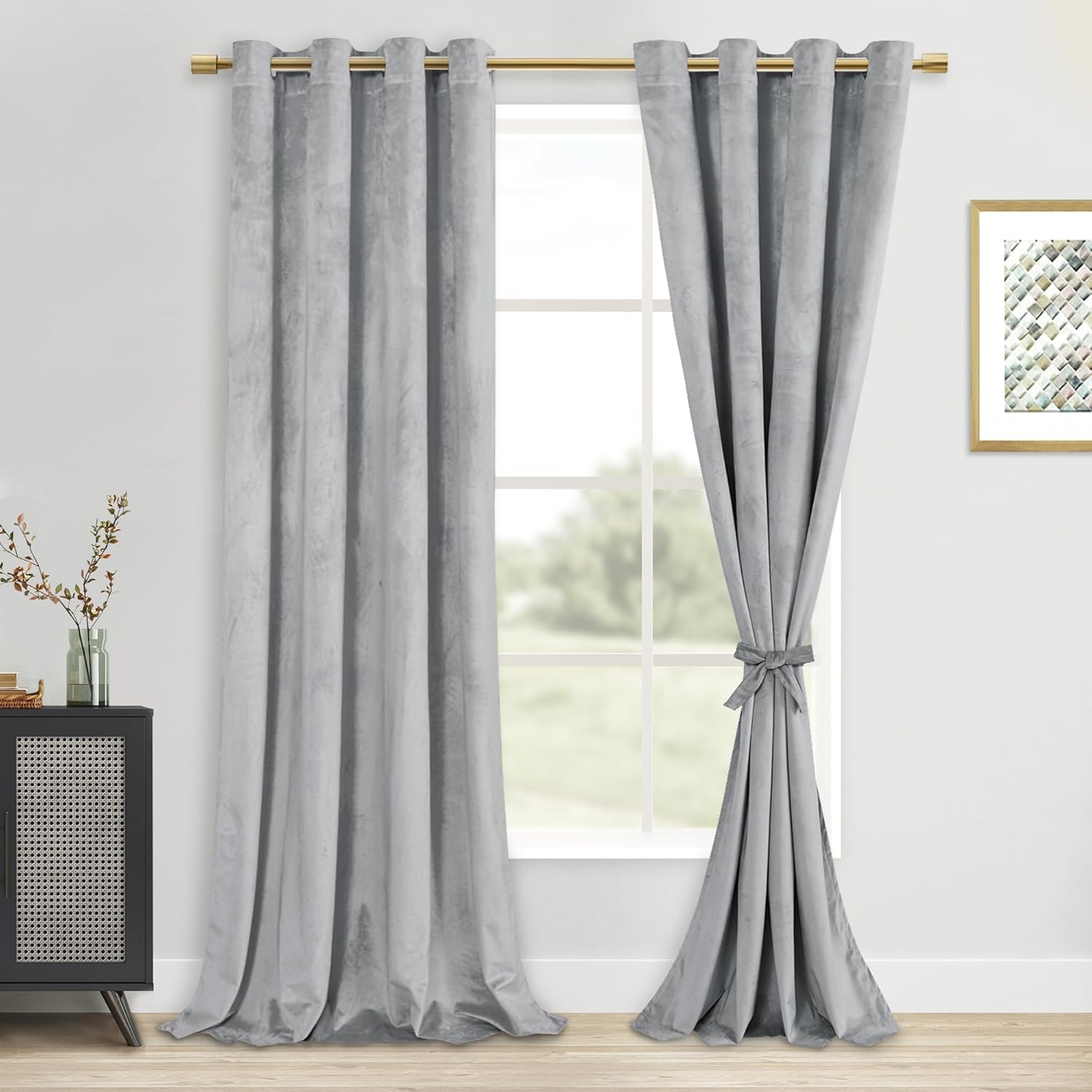 Custom Curtains: Velvet Blackout Curtains, Set of 2 Panels