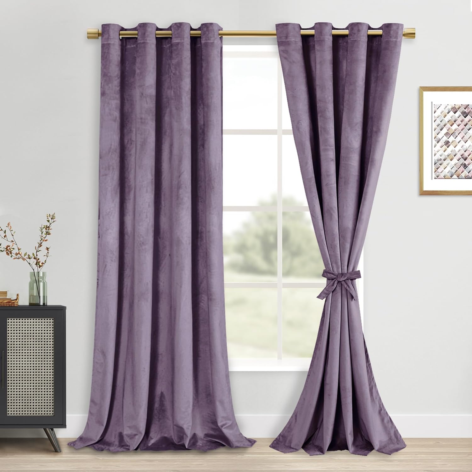 Custom Curtains: Velvet Blackout Curtains, Set of 2 Panels