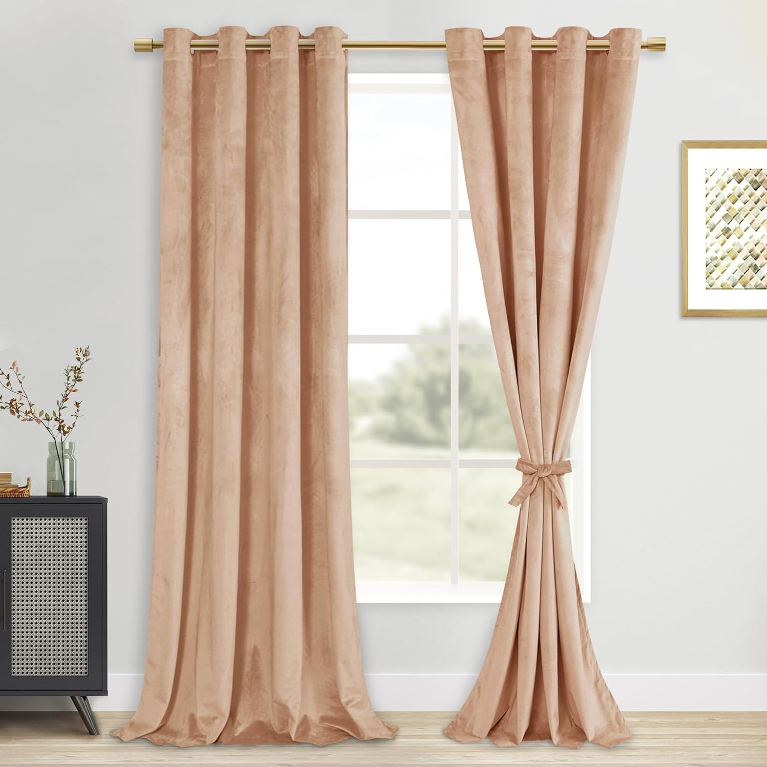 Custom Curtains: Velvet Blackout Curtains, Set of 2 Panels
