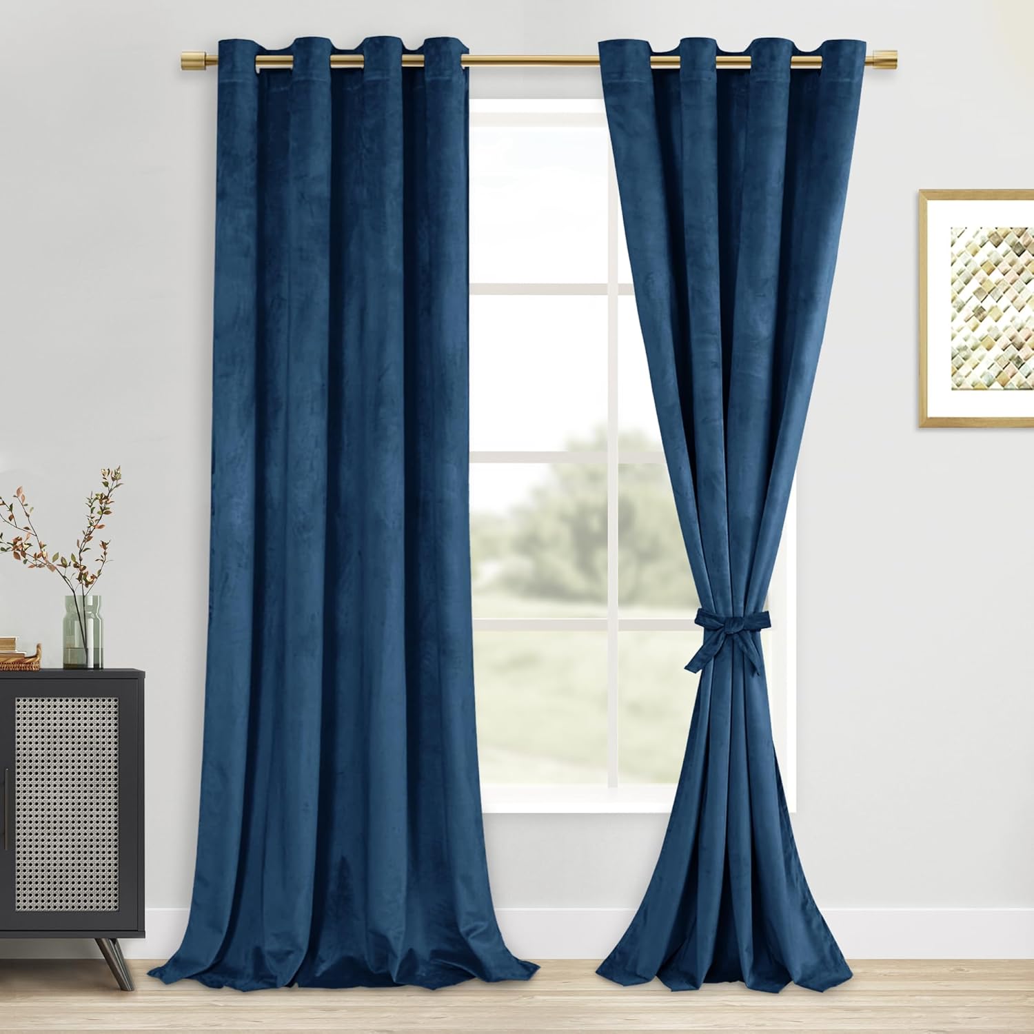 Custom Curtains: Velvet Blackout Curtains, Set of 2 Panels