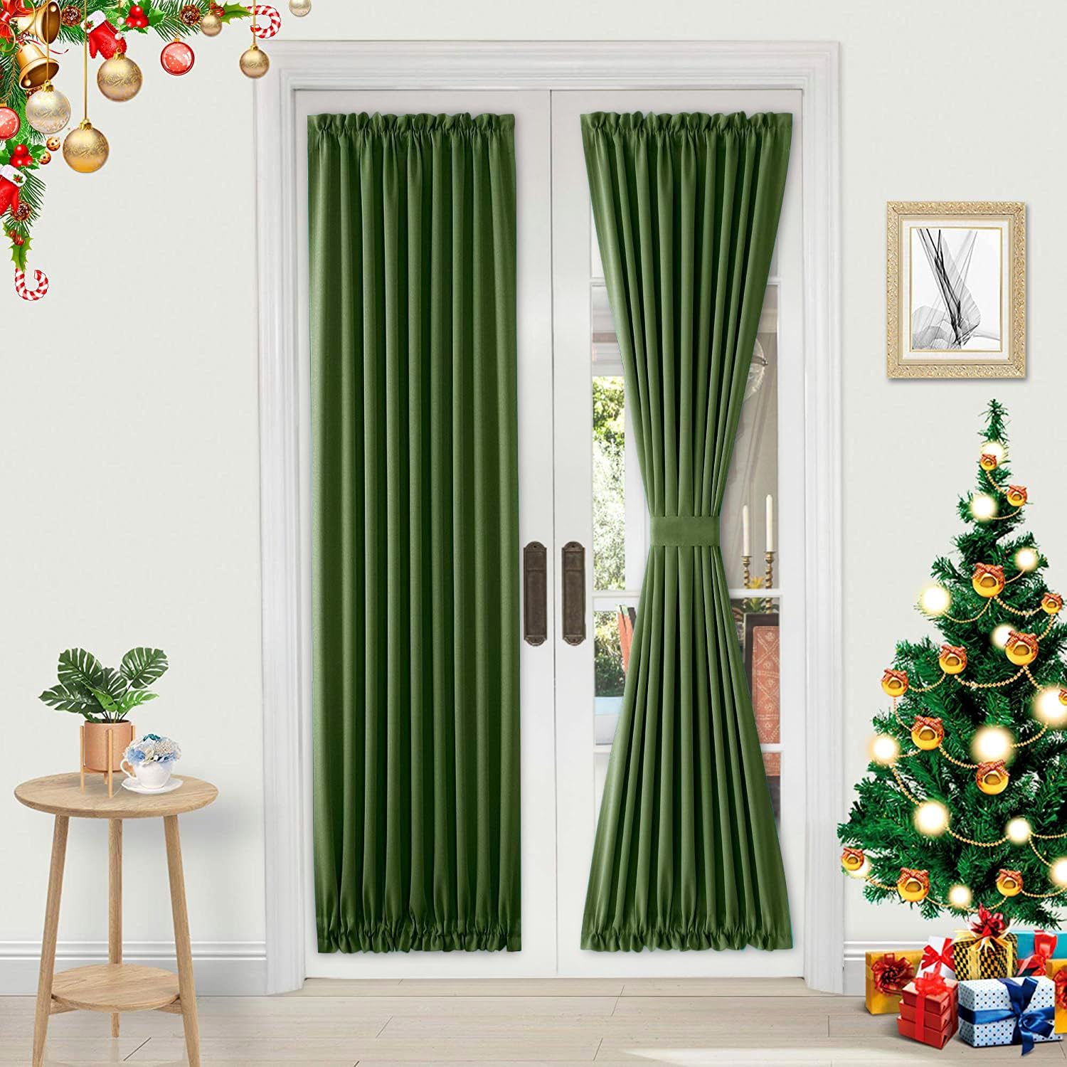 Custom Curtains: French Blackout Door Curtains, 1 Curtain Panel