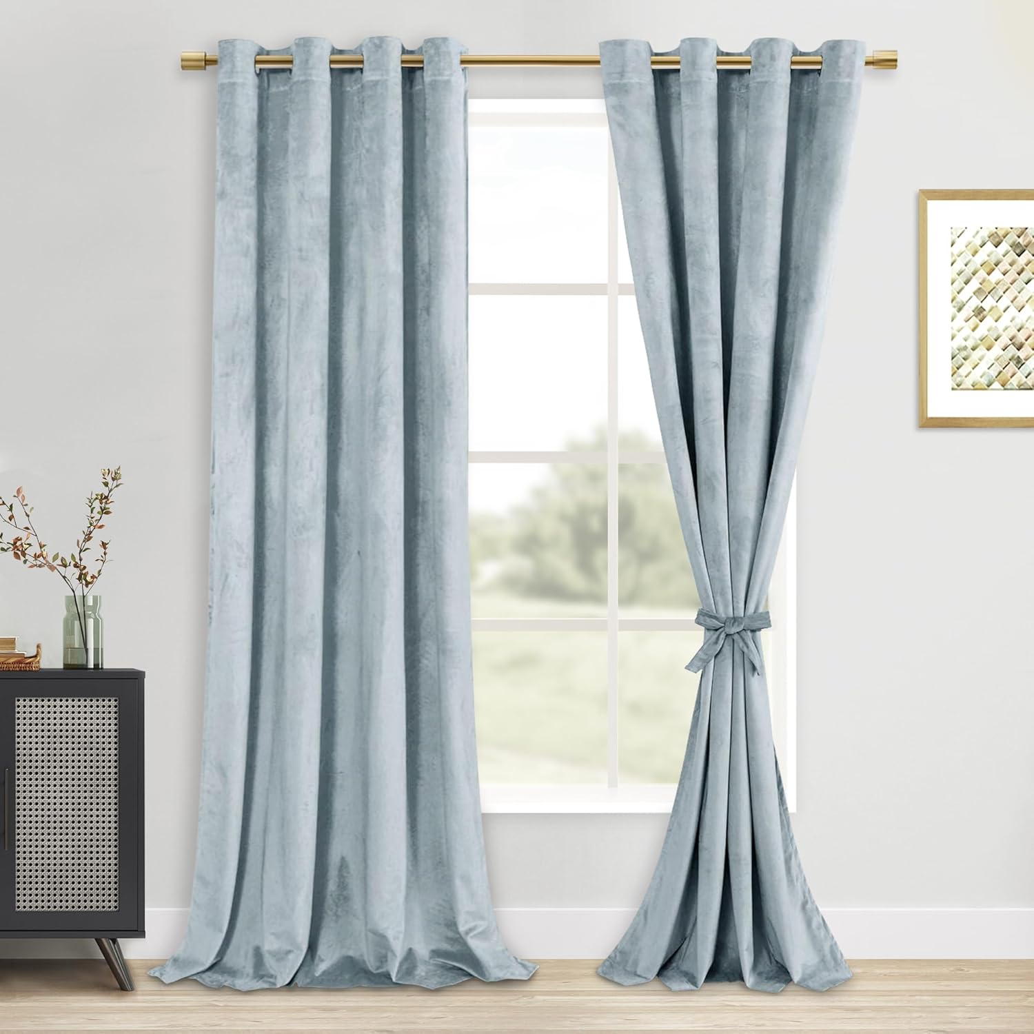 Custom Curtains: Velvet Blackout Curtains, Set of 2 Panels
