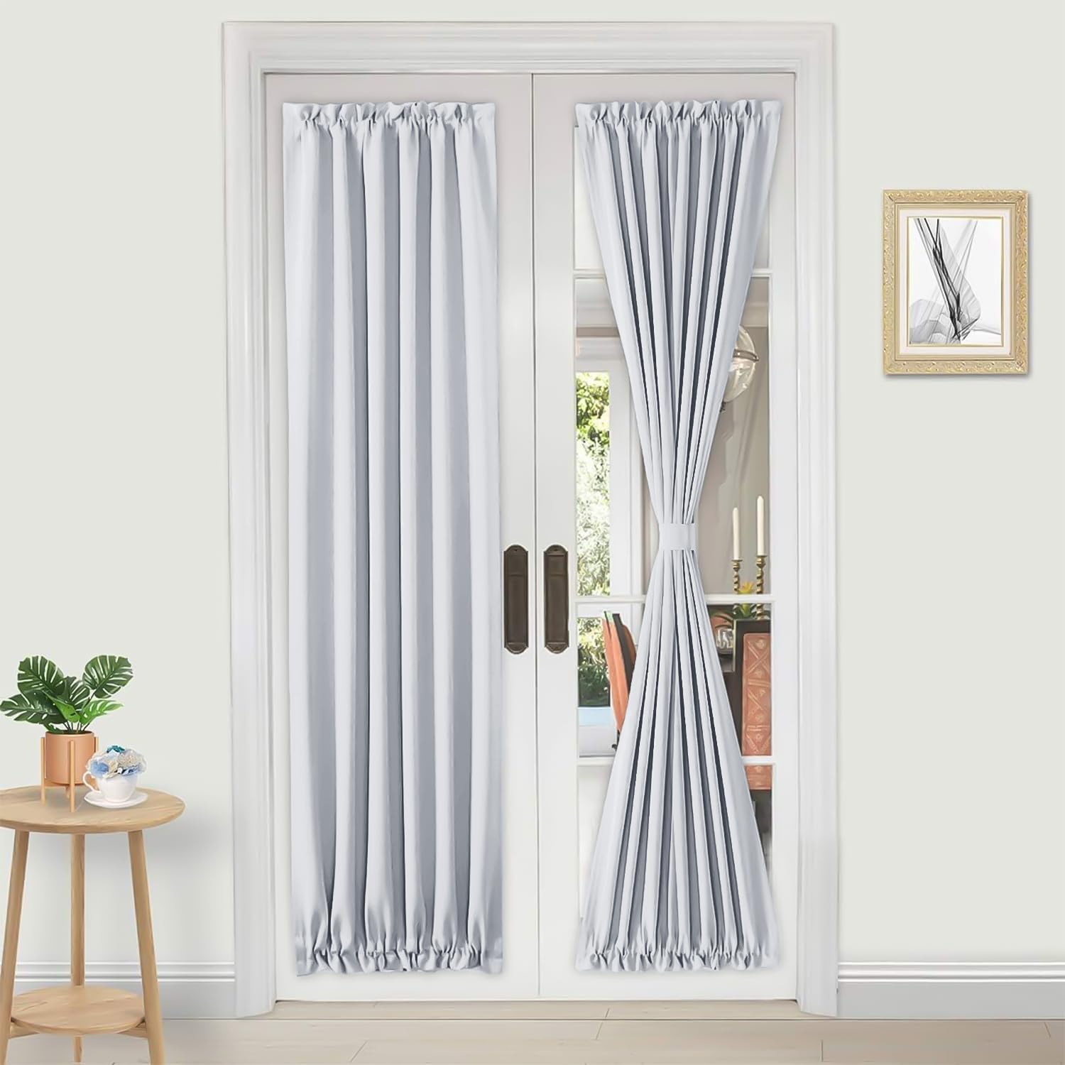 Custom Curtains: French Blackout Door Curtains, 1 Curtain Panel