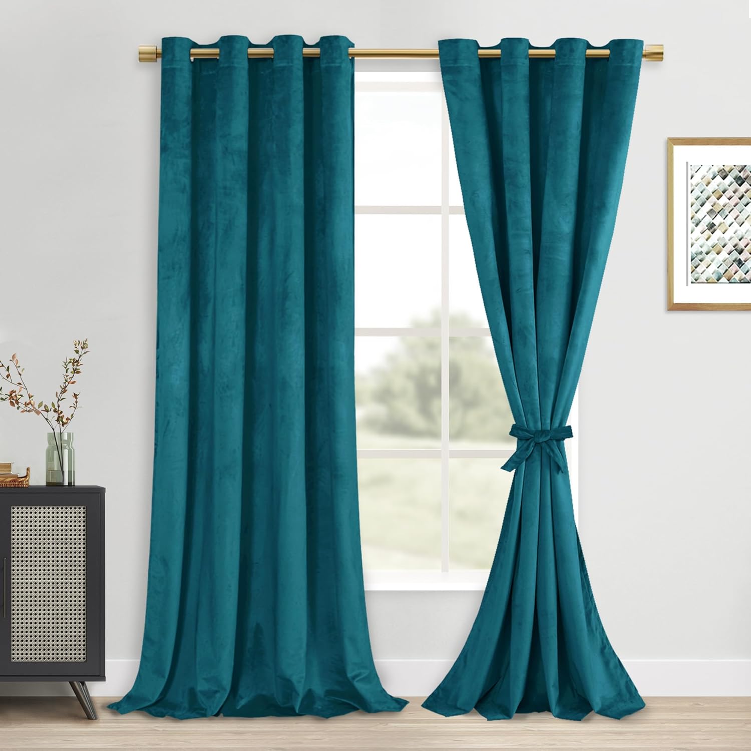 Custom Curtains: Velvet Blackout Curtains, Set of 2 Panels