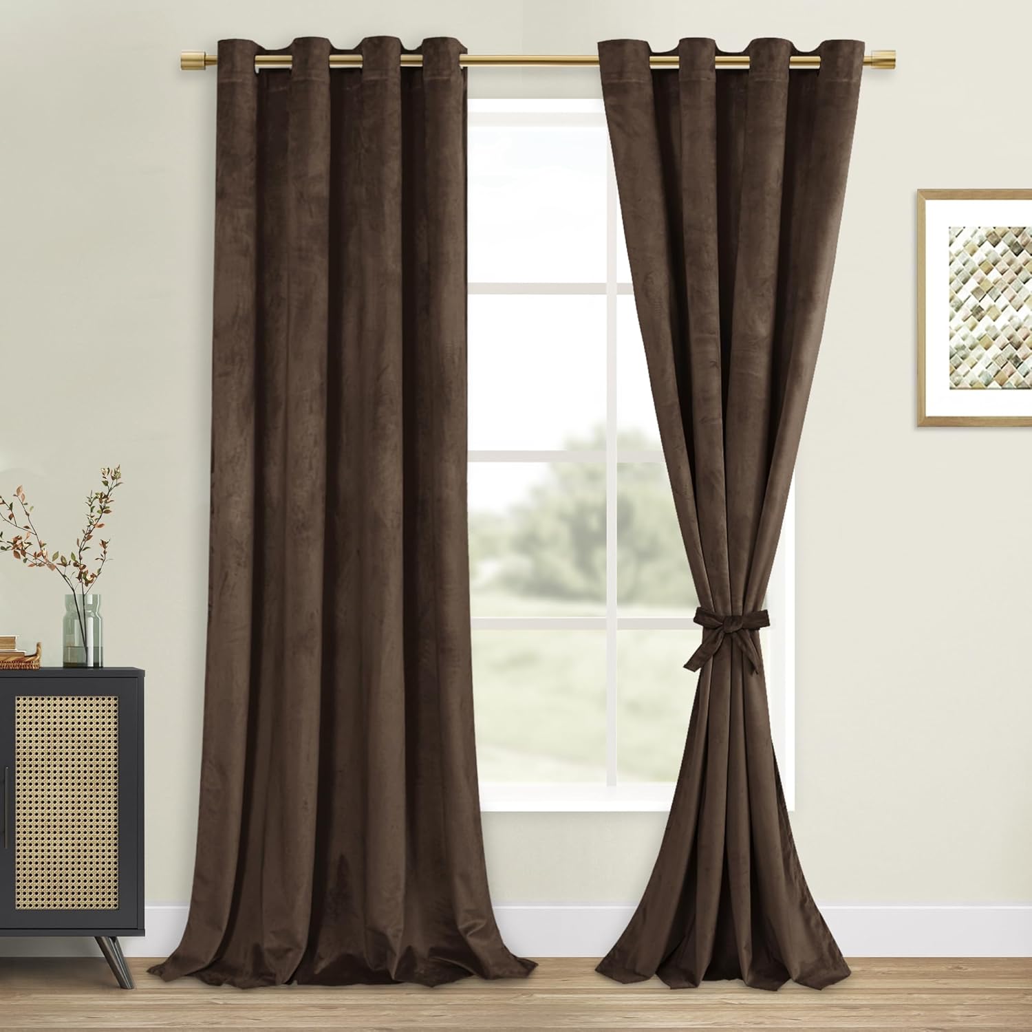 Custom Curtains: Velvet Blackout Curtains, Set of 2 Panels