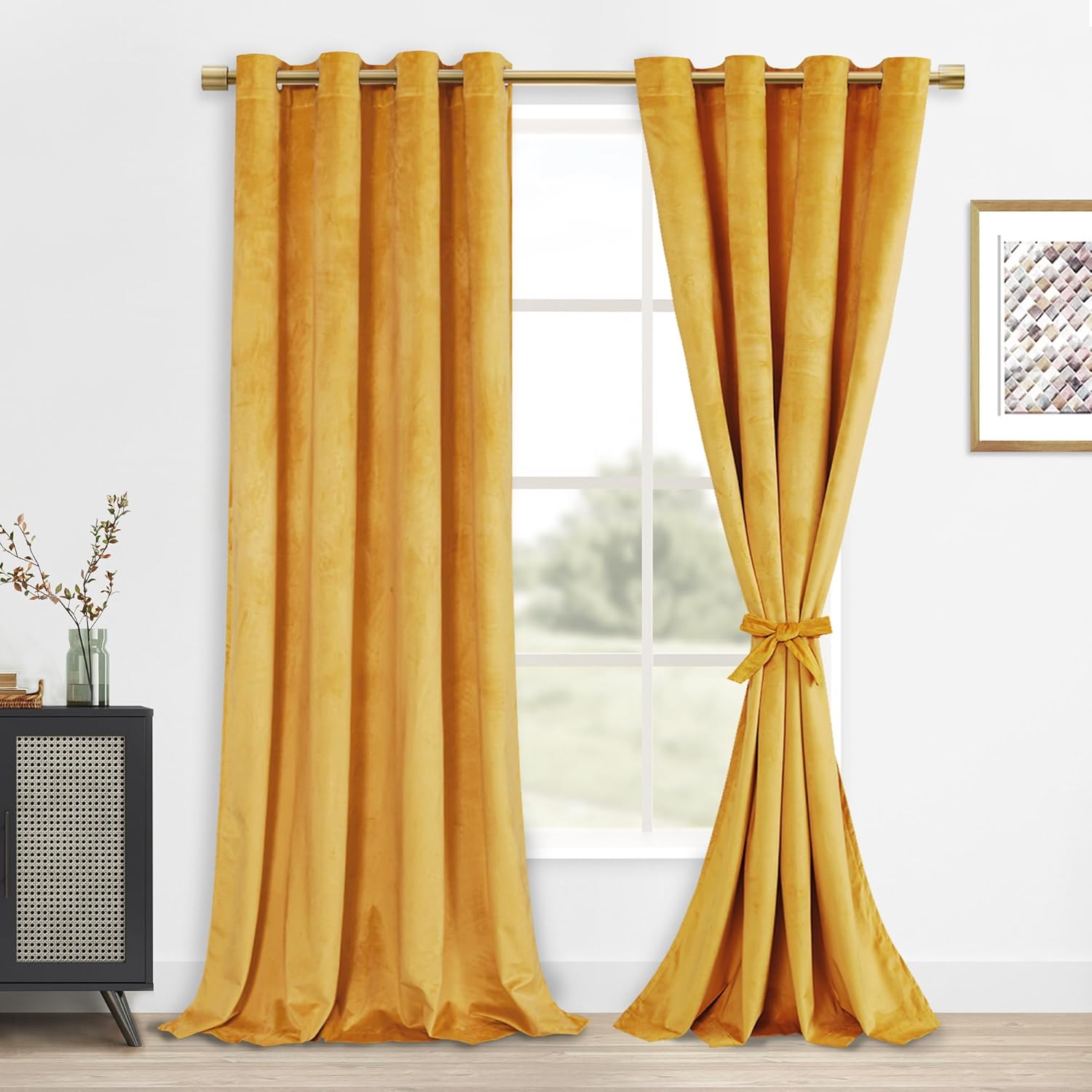 Custom Curtains: Velvet Blackout Curtains, Set of 2 Panels