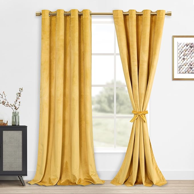 Custom Curtains: Velvet Blackout Curtains, Set of 2 Panels