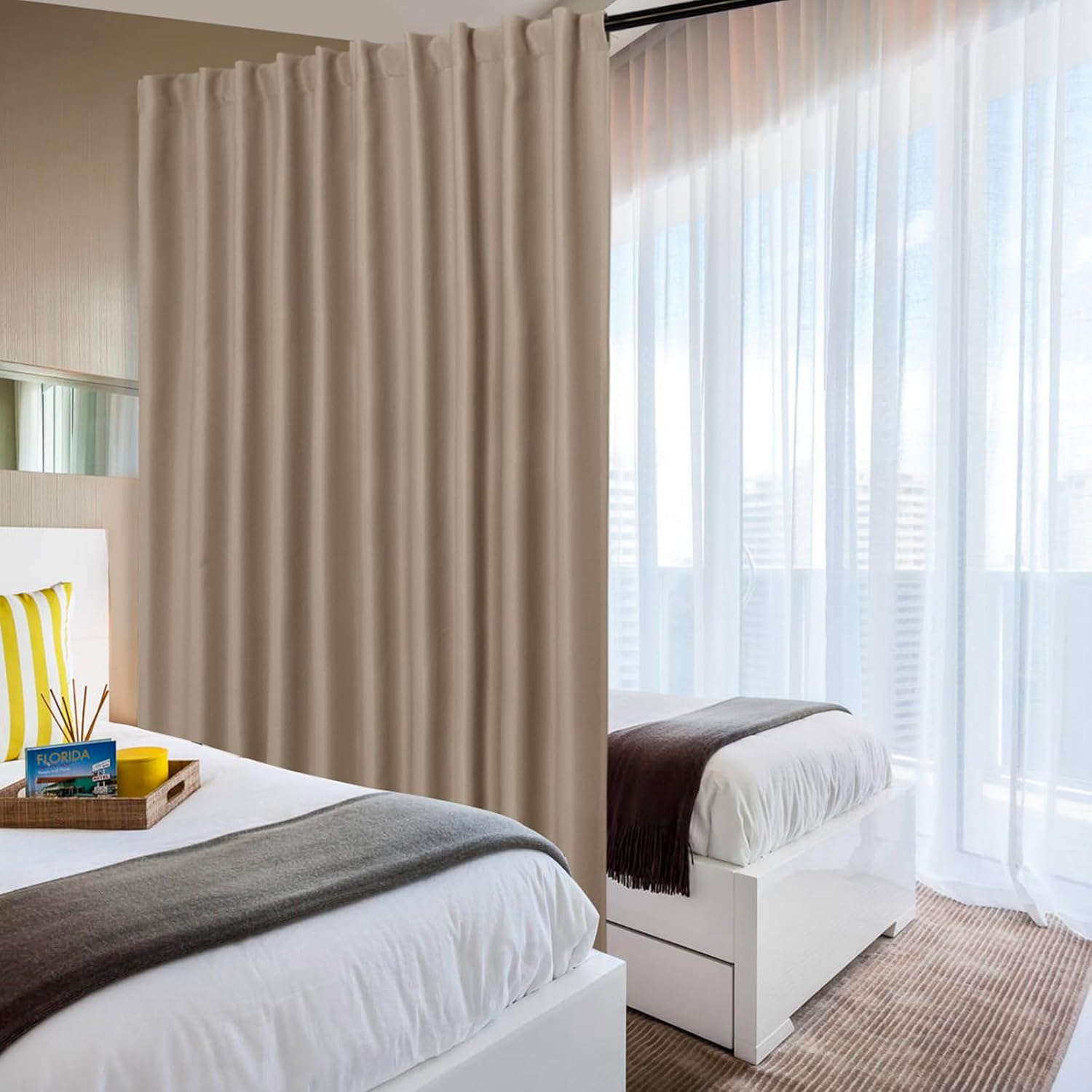 Custom Curtains: 1 Panel Wide Width Blackout Curtain, Room Divider Curtains