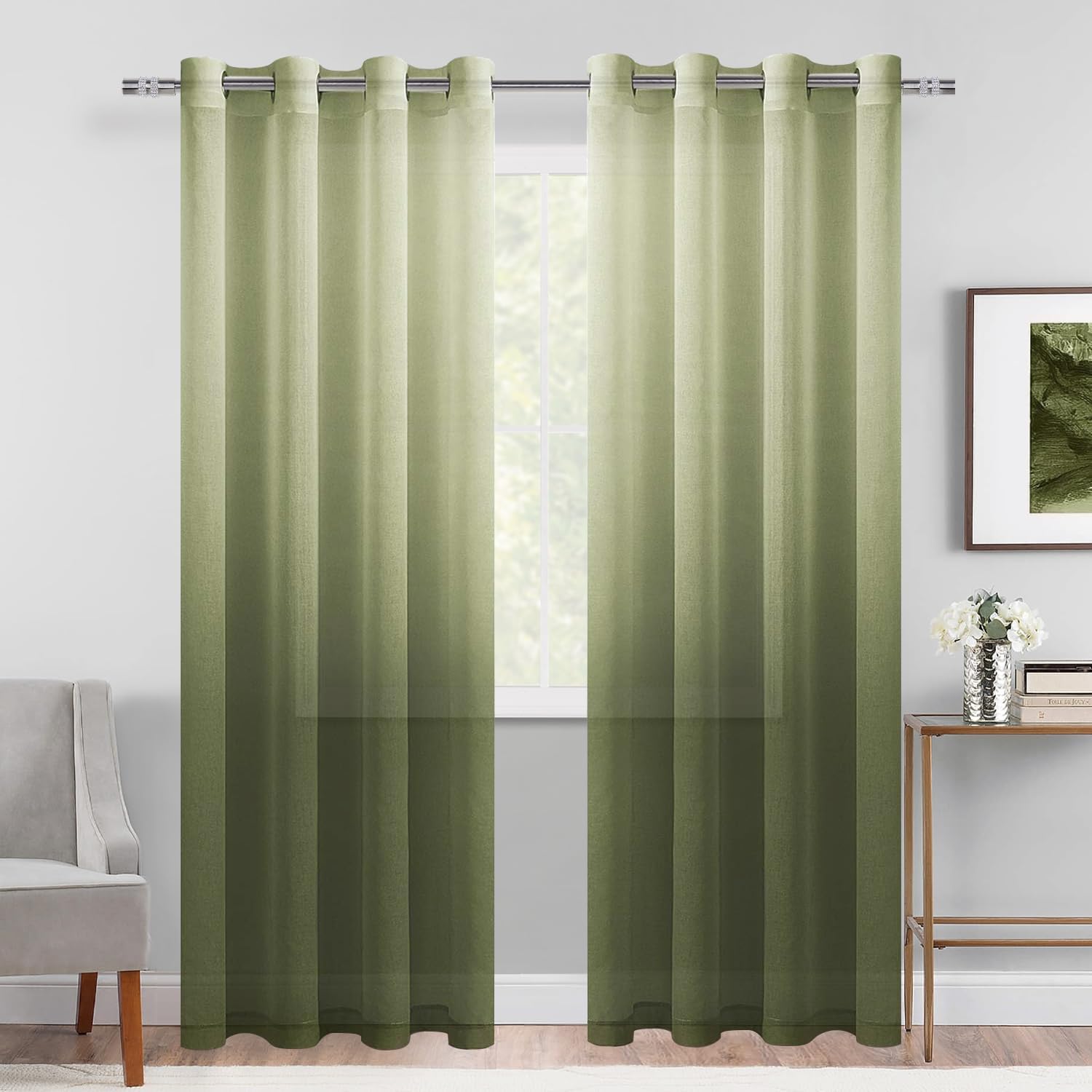 Custom Curtains: Vertical Ombre Sheer Curtain, Set of 2 Panels