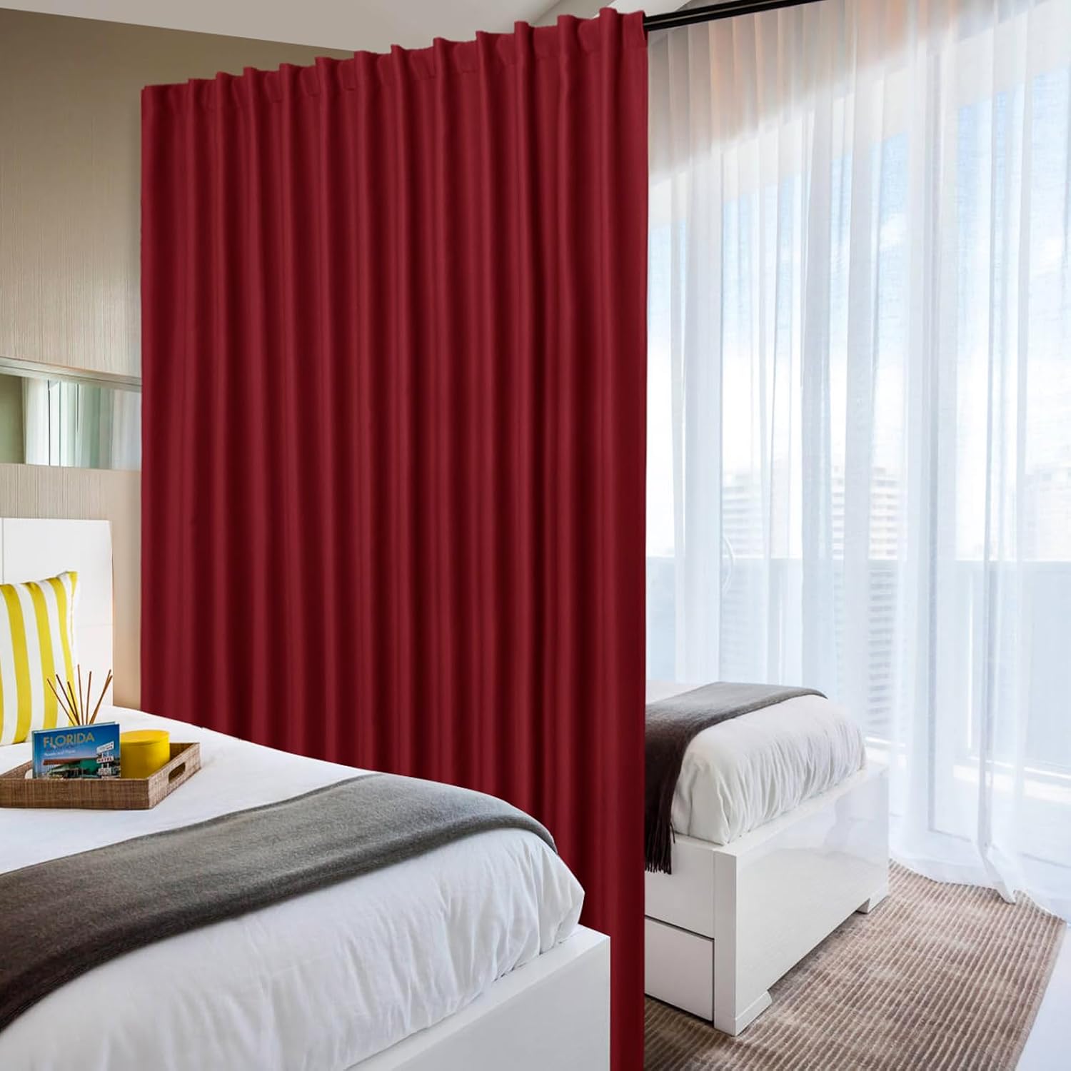 Custom Curtains: 1 Panel Wide Width Blackout Curtain, Room Divider Curtains