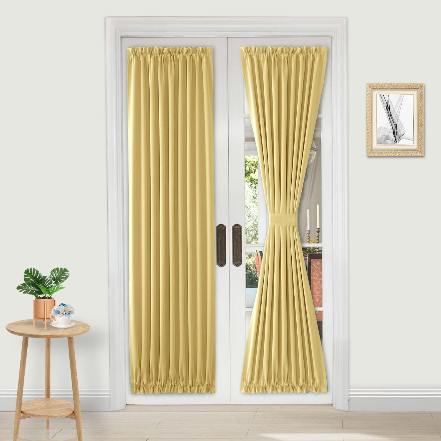 Custom Curtains: French Blackout Door Curtains, 1 Curtain Panel