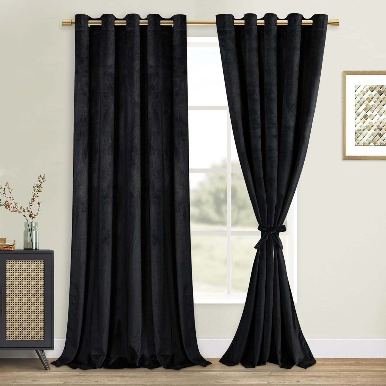 Custom Curtains: Velvet Blackout Curtains, Set of 2 Panels