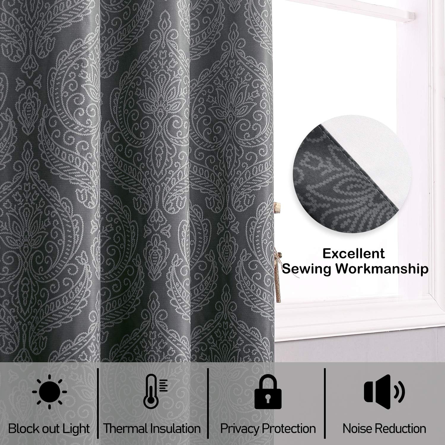 Custom Curtains: Ombre Blackout Curtains, Set of 2 Panels