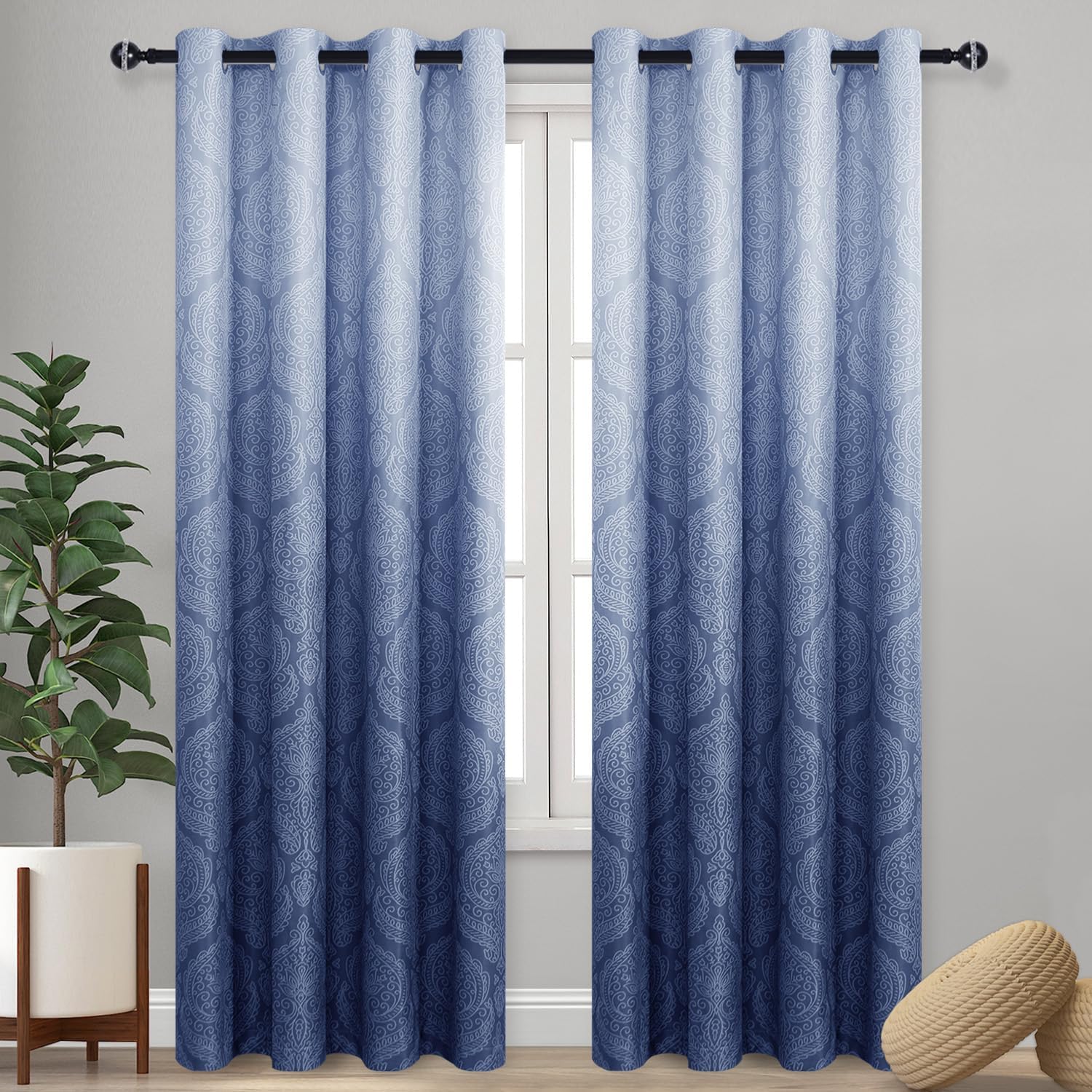 Custom Curtains: Ombre Blackout Curtains, Set of 2 Panels