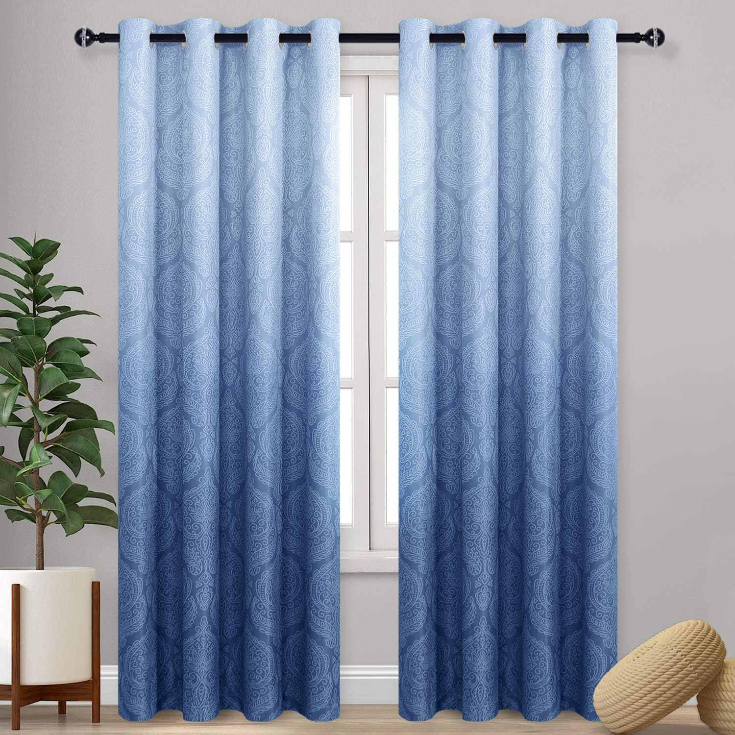 Custom Curtains: Ombre Blackout Curtains, Set of 2 Panels