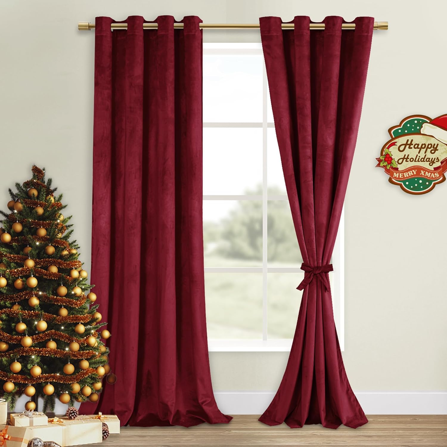 Custom Curtains: Velvet Blackout Curtains, Set of 2 Panels