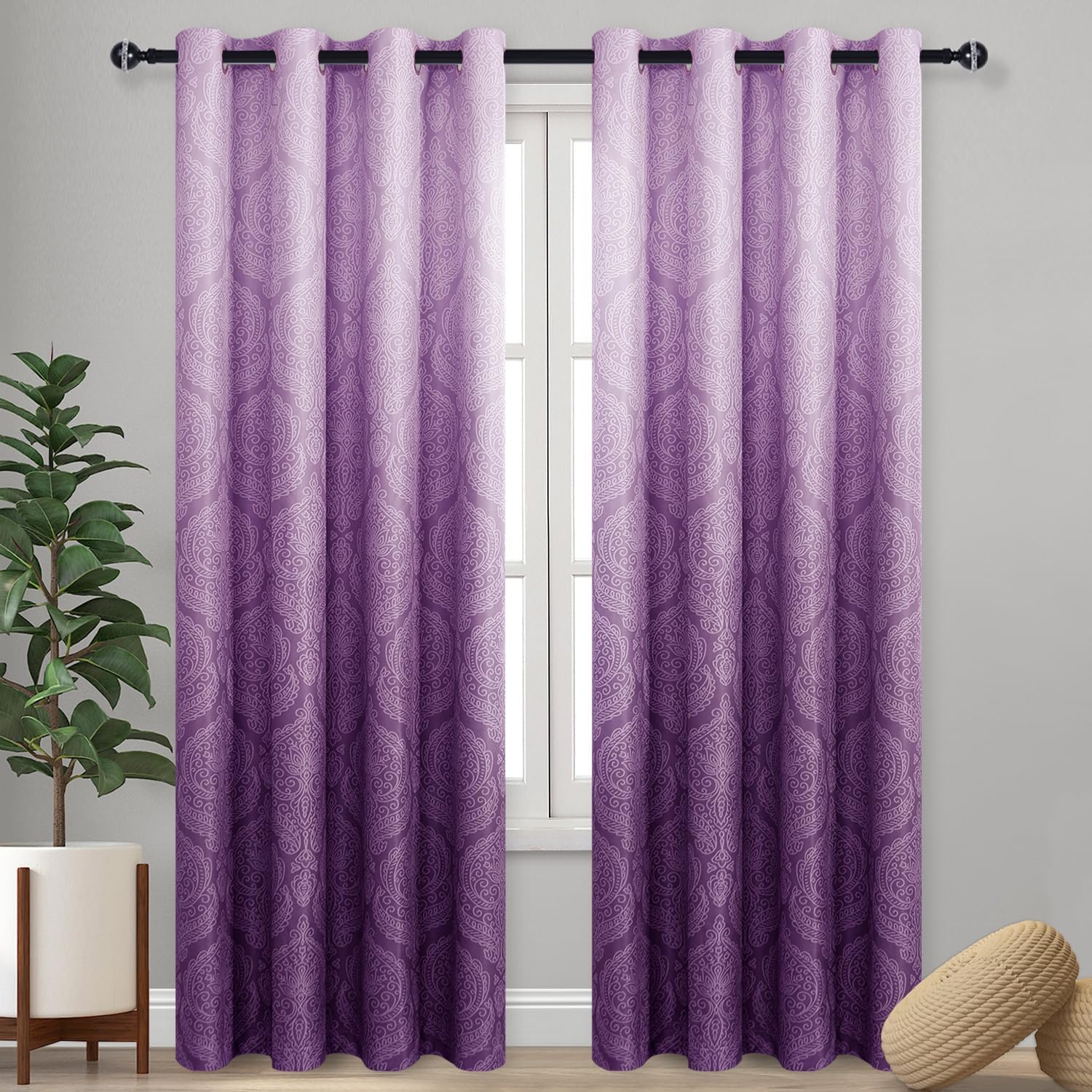 Custom Curtains: Ombre Blackout Curtains, Set of 2 Panels