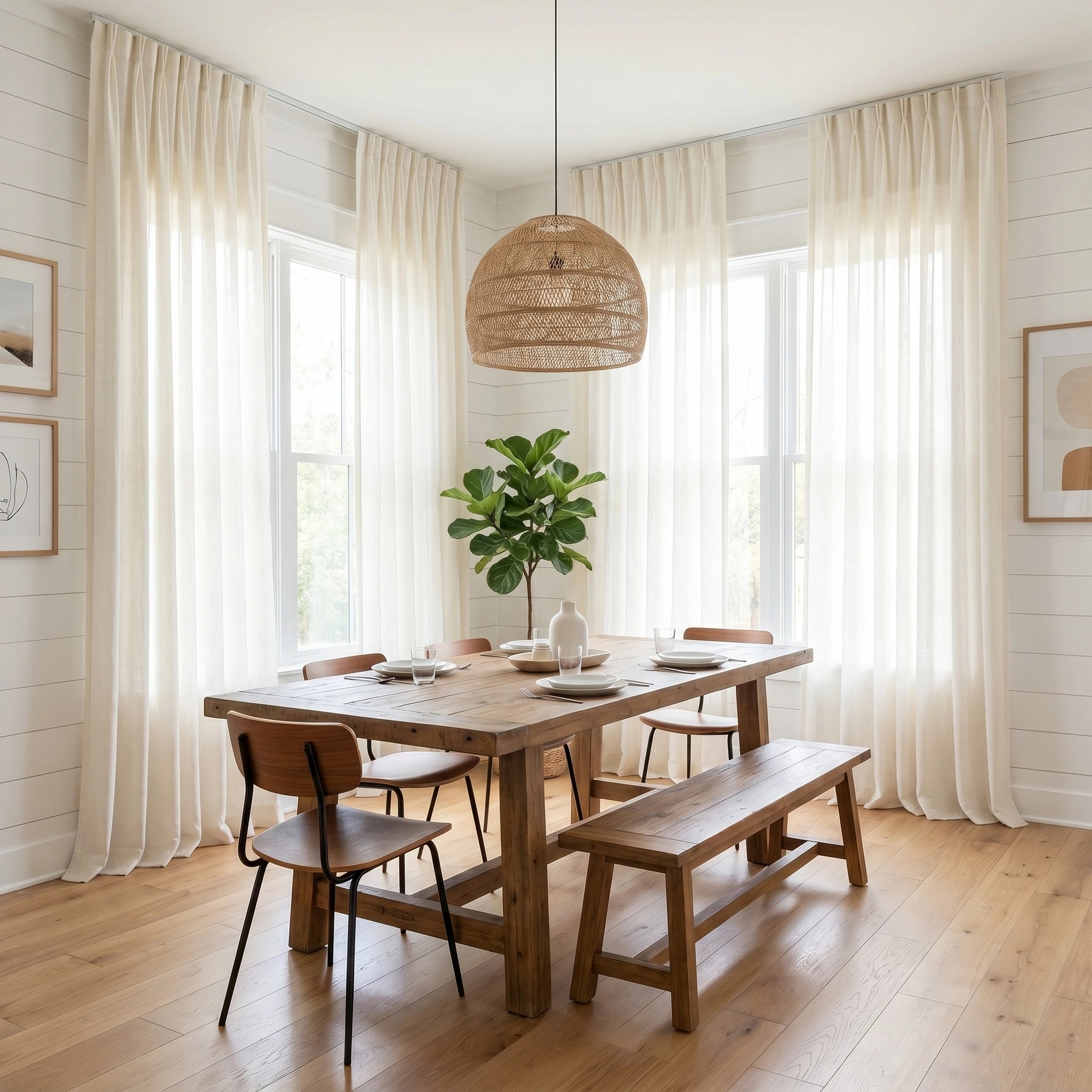 Ariadne Pearl Crosshatch Linen Sheer Curtain by DWCN Official, featuring a light, textured linen fabric with pearl accents and crosshatch design.