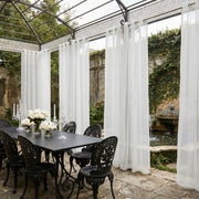 Linen Texture Solid Outdoor Sheer Curtains