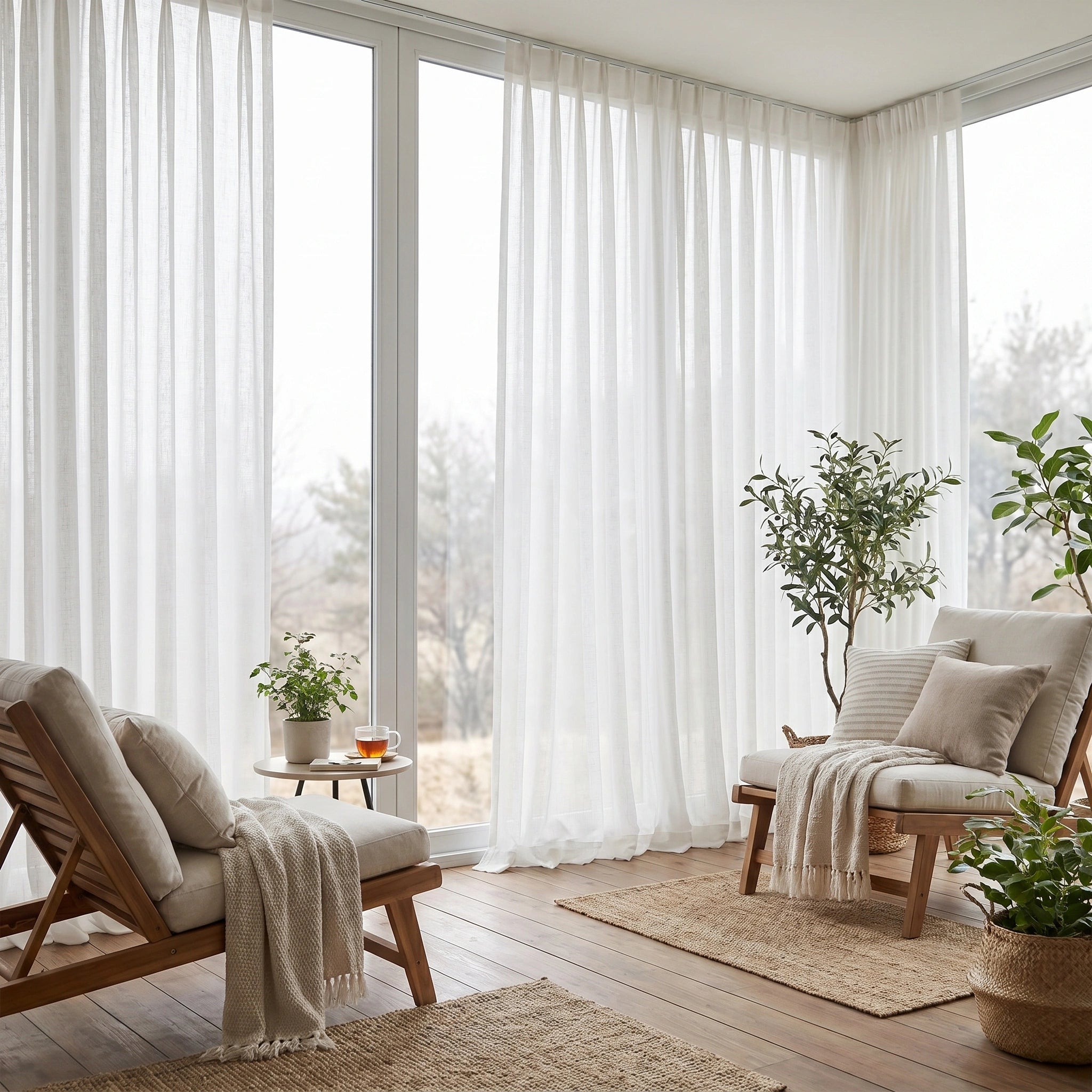 Eos Ivory Veil linen sheer curtain from DWCN Official, lightweight and translucent fabric for elegant window decor.